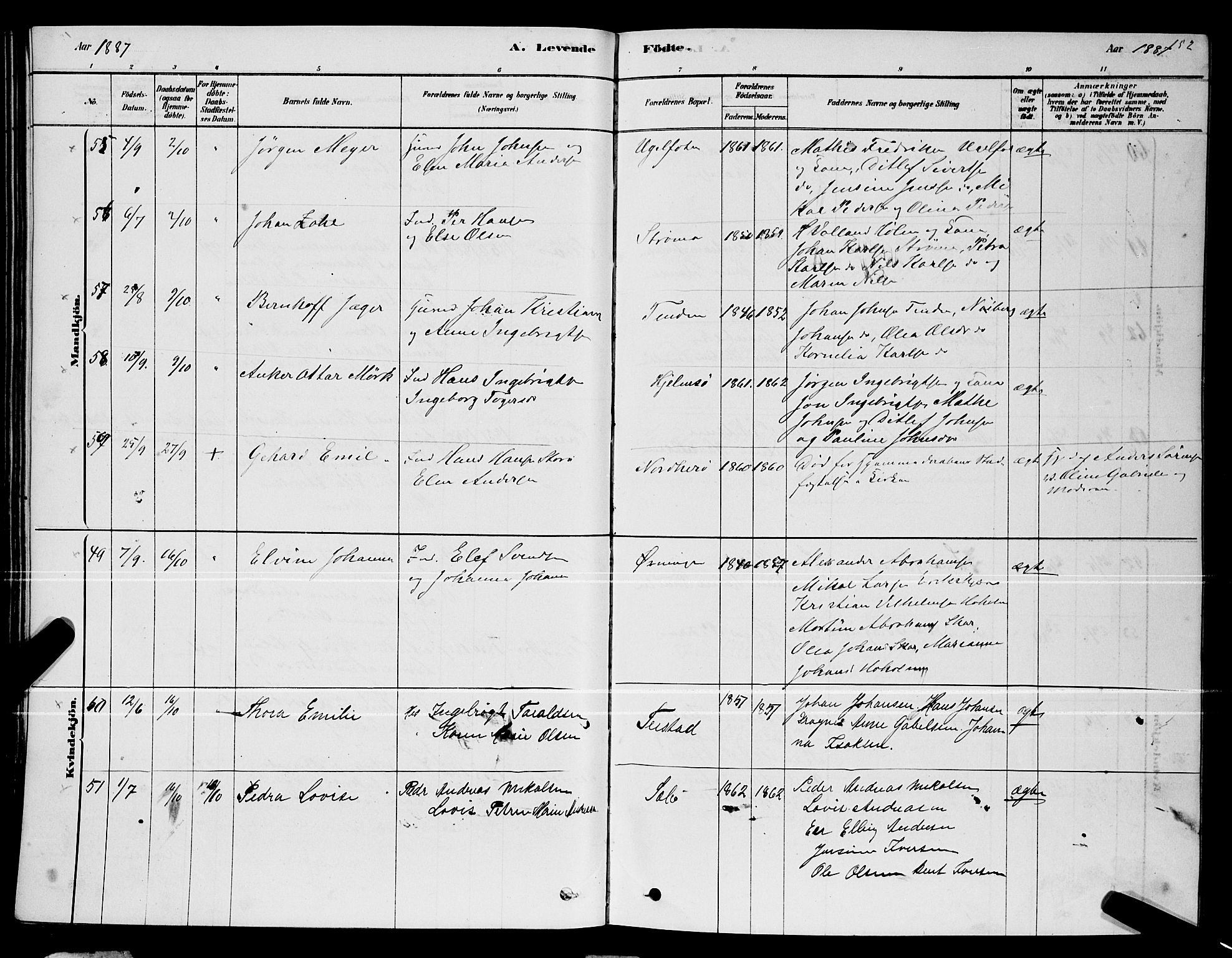 Ministerialprotokoller, klokkerbøker og fødselsregistre - Nordland, AV/SAT-A-1459/834/L0513: Parish register (copy) no. 834C04, 1877-1892, p. 152