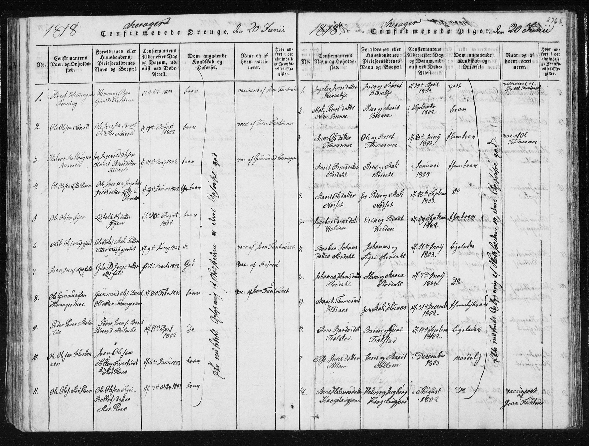 Ministerialprotokoller, klokkerbøker og fødselsregistre - Nord-Trøndelag, SAT/A-1458/709/L0061: Parish register (official) no. 709A08 /4, 1815-1819, p. 276b