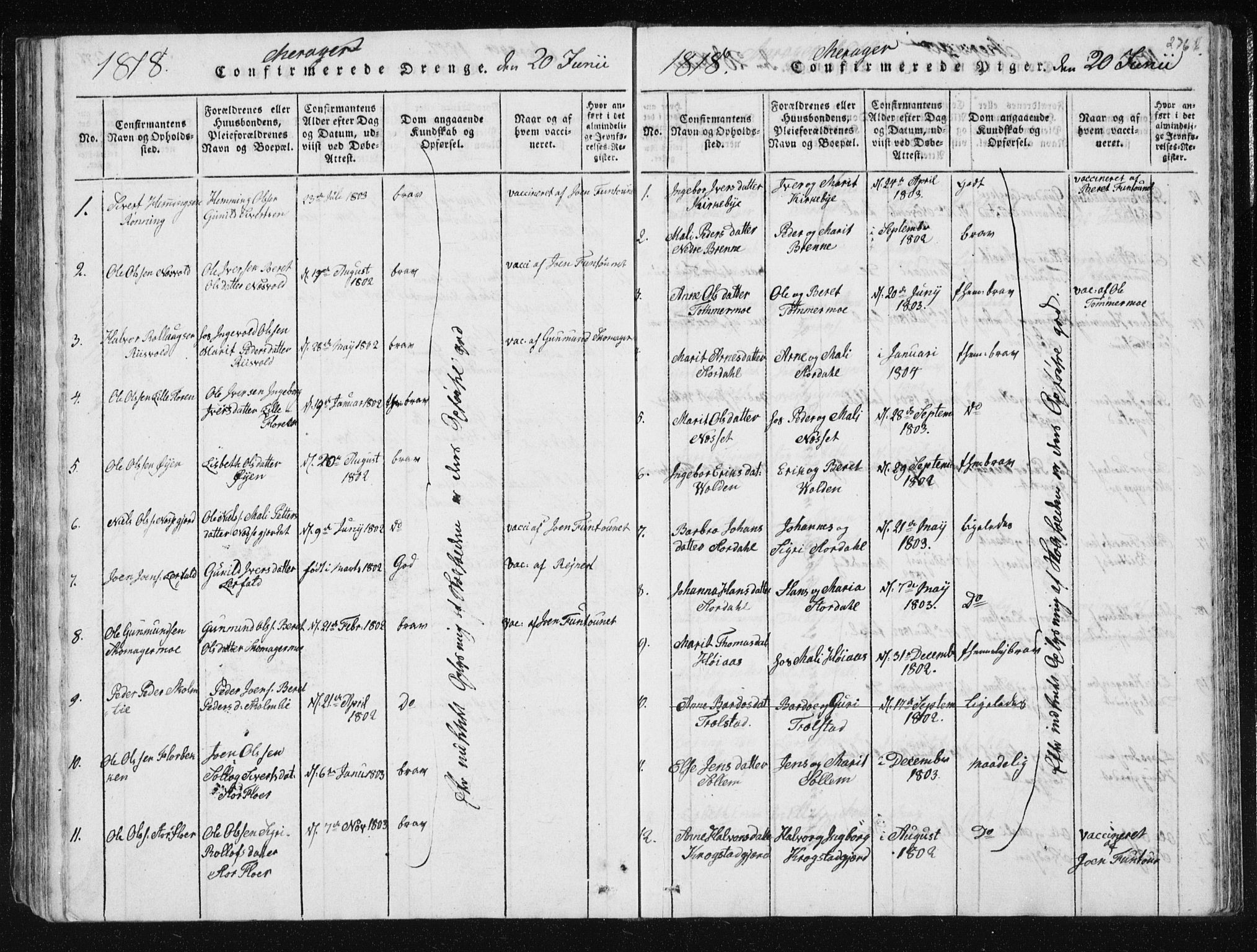 Ministerialprotokoller, klokkerbøker og fødselsregistre - Nord-Trøndelag, AV/SAT-A-1458/709/L0061: Parish register (official) no. 709A08 /4, 1815-1819, p. 276b