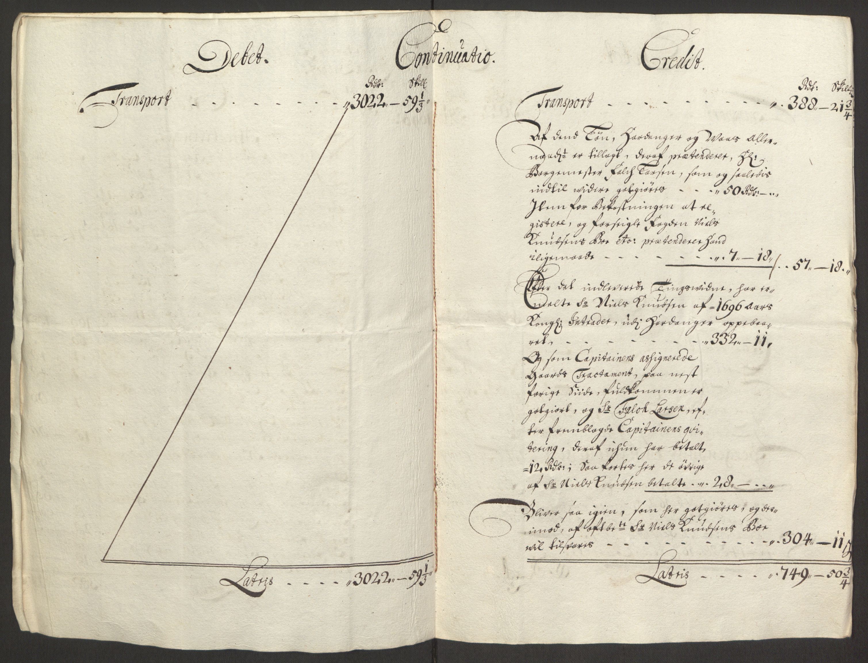 Rentekammeret inntil 1814, Reviderte regnskaper, Fogderegnskap, AV/RA-EA-4092/R48/L2976: Fogderegnskap Sunnhordland og Hardanger, 1695-1696, p. 432