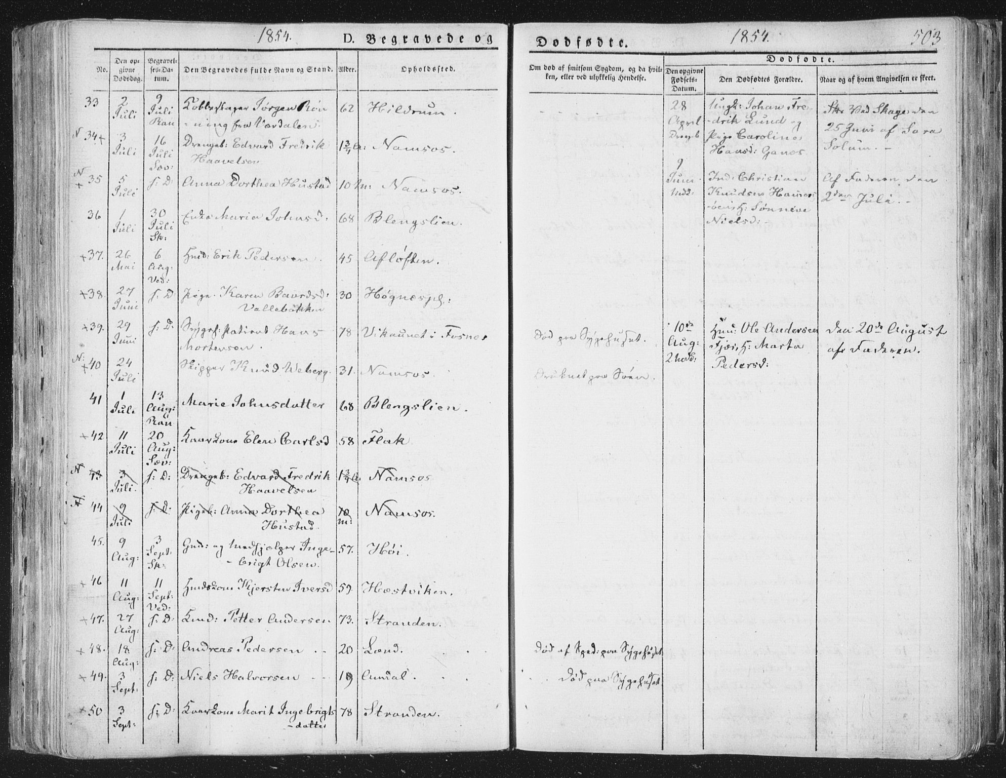 Ministerialprotokoller, klokkerbøker og fødselsregistre - Nord-Trøndelag, SAT/A-1458/764/L0552: Parish register (official) no. 764A07b, 1824-1865, p. 503