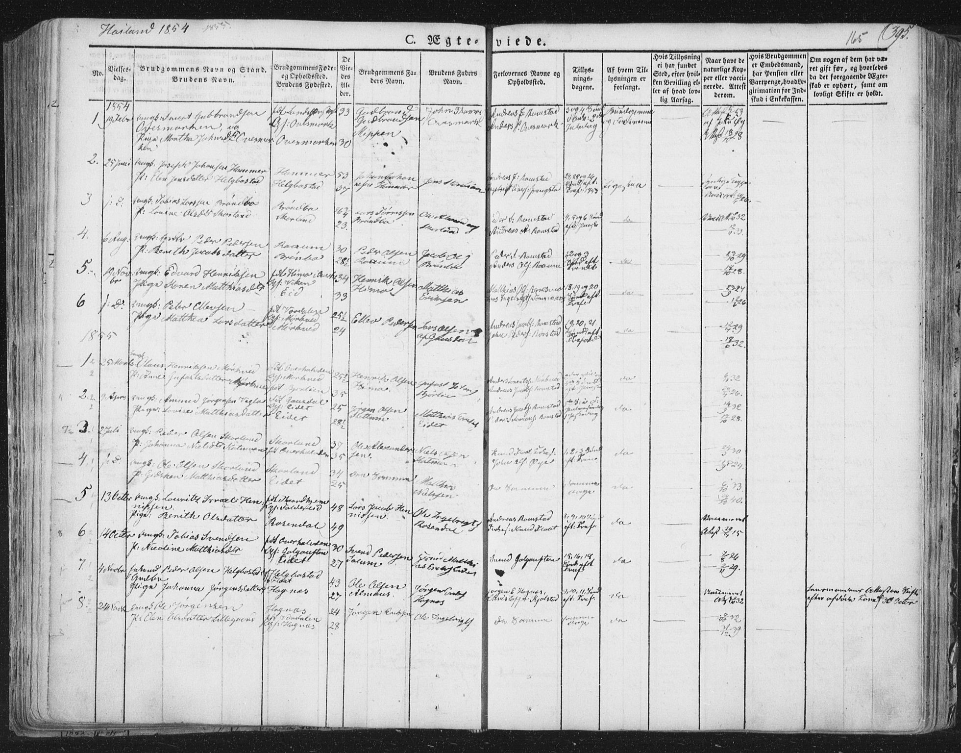 Ministerialprotokoller, klokkerbøker og fødselsregistre - Nord-Trøndelag, SAT/A-1458/758/L0513: Parish register (official) no. 758A02 /2, 1839-1868, p. 165