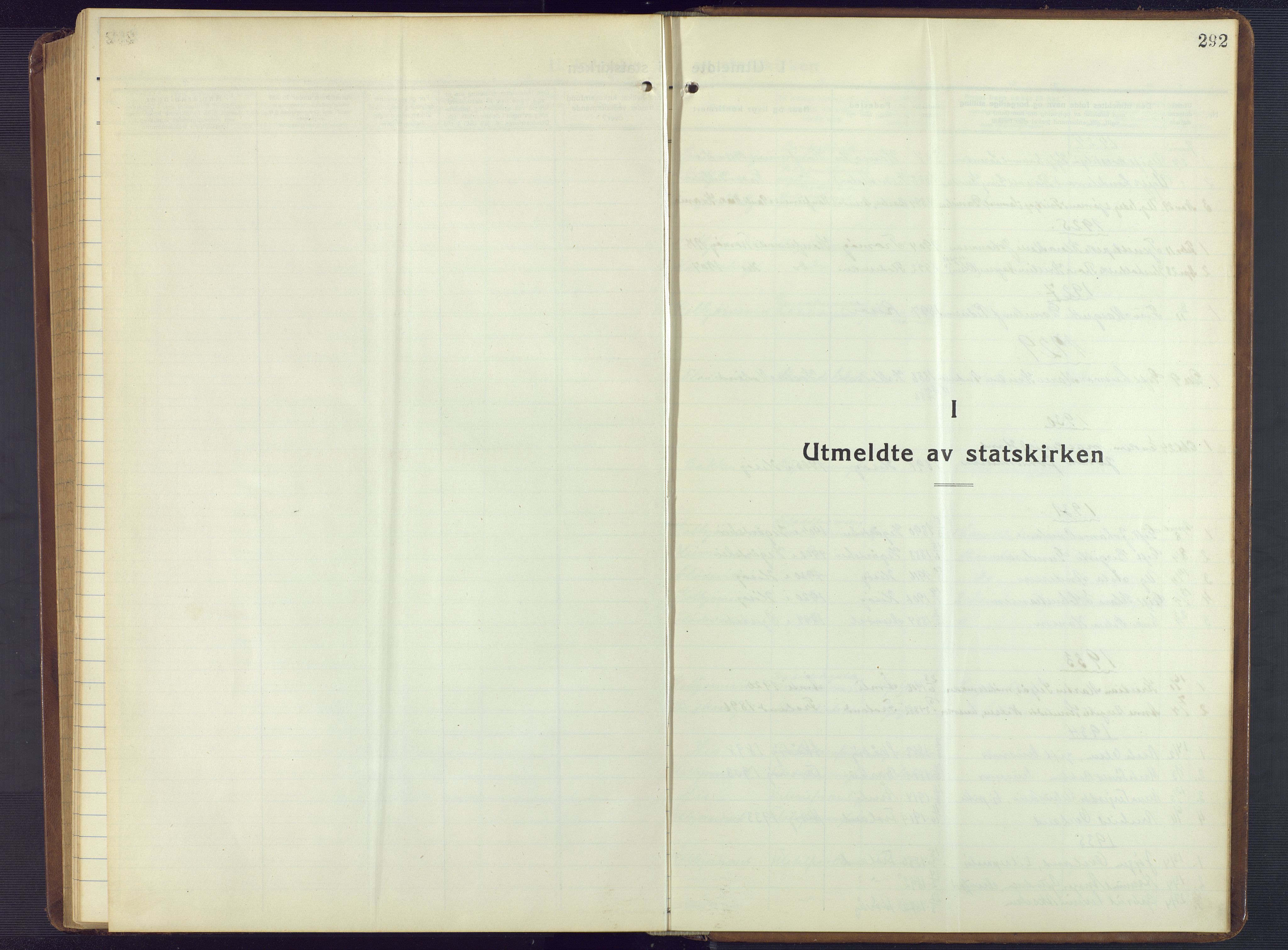 Hisøy sokneprestkontor, SAK/1111-0020/F/Fb/L0005: Parish register (copy) no. B 5, 1924-1946, p. 292