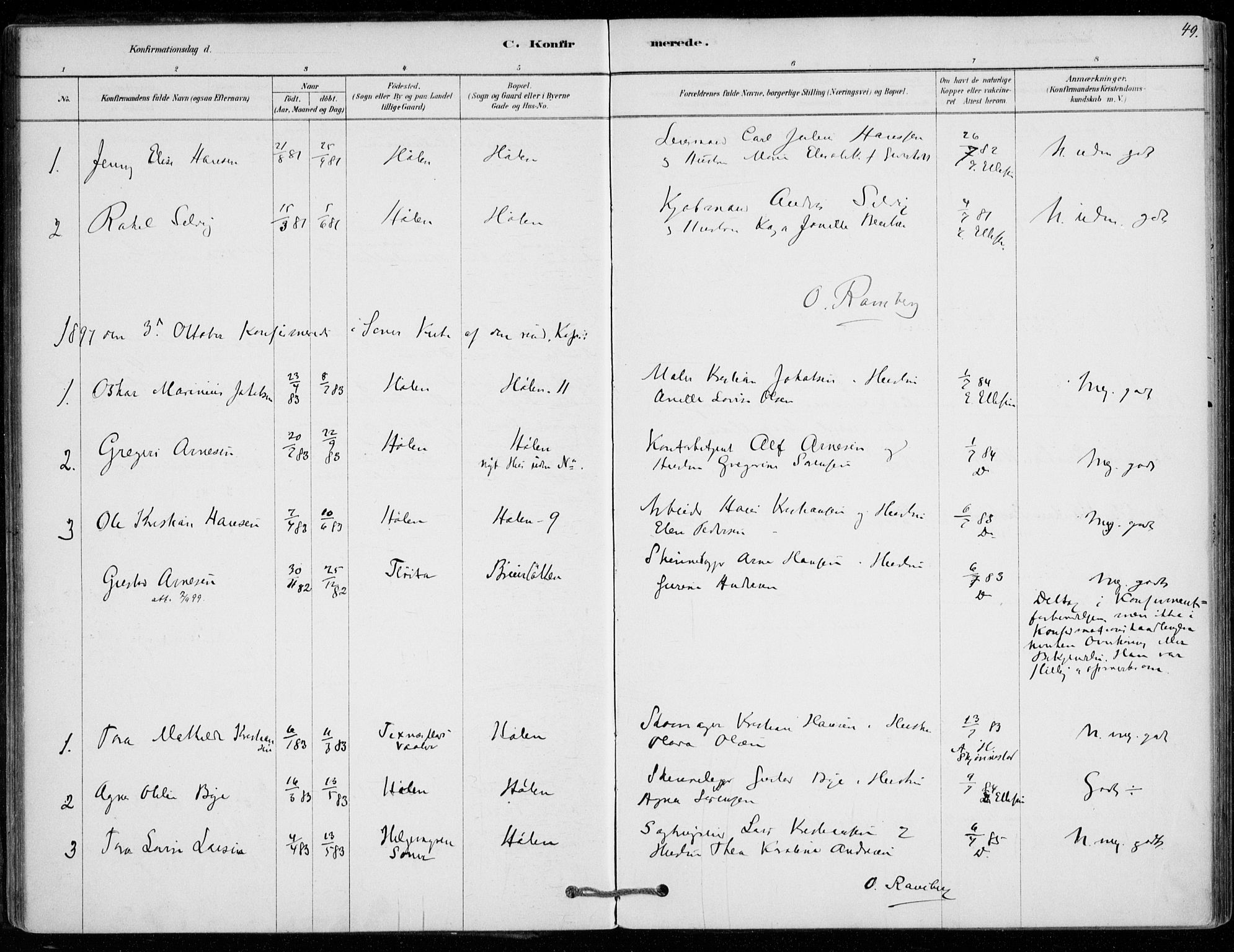 Vestby prestekontor Kirkebøker, SAO/A-10893/F/Fe/L0001: Parish register (official) no. V 1, 1878-1931, p. 49