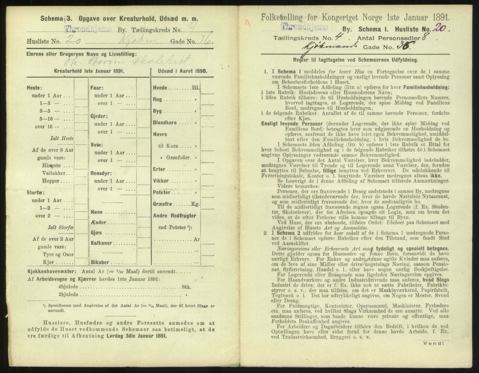 RA, 1891 census for 1601 Trondheim, 1891, p. 504