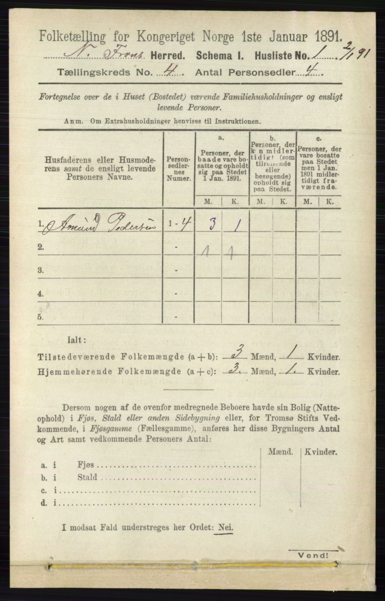 RA, 1891 census for 0518 Nord-Fron, 1891, p. 1384