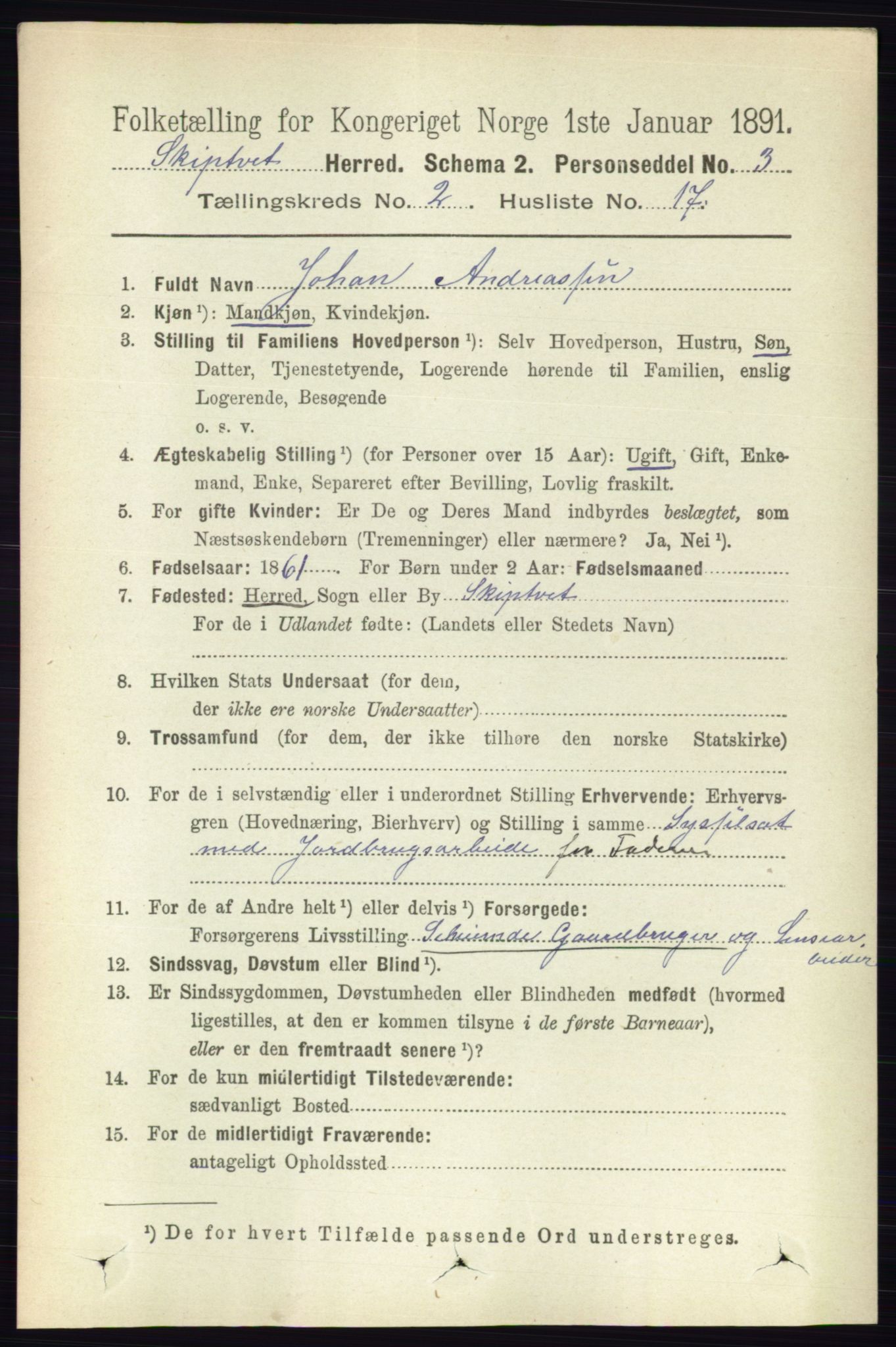 RA, 1891 census for 0127 Skiptvet, 1891, p. 646