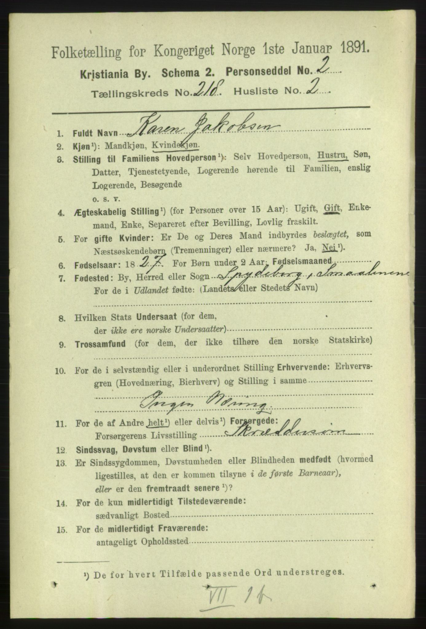 RA, 1891 census for 0301 Kristiania, 1891, p. 129180