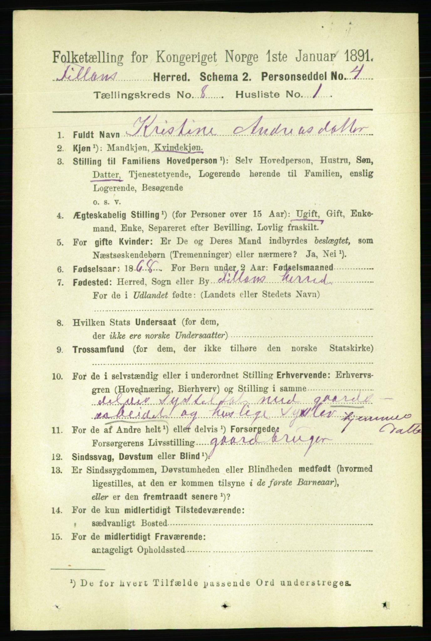 RA, 1891 census for 1616 Fillan, 1891, p. 1882