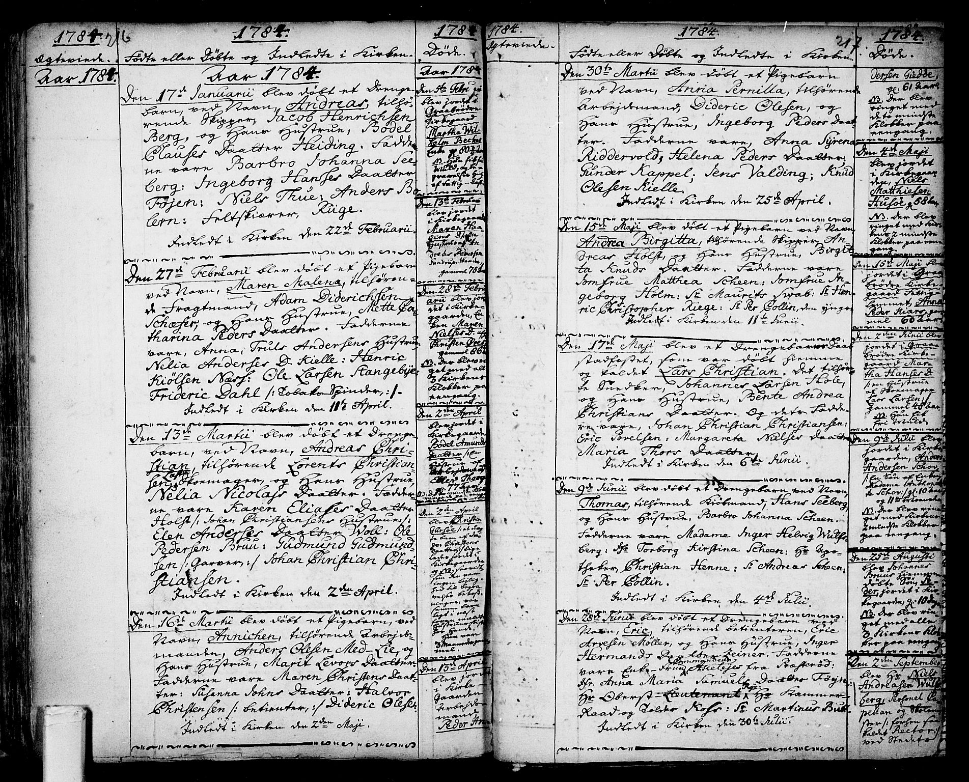 Tønsberg kirkebøker, AV/SAKO-A-330/F/Fb/L0001: Parish register (official) no. II 1, 1690-1796, p. 216-217