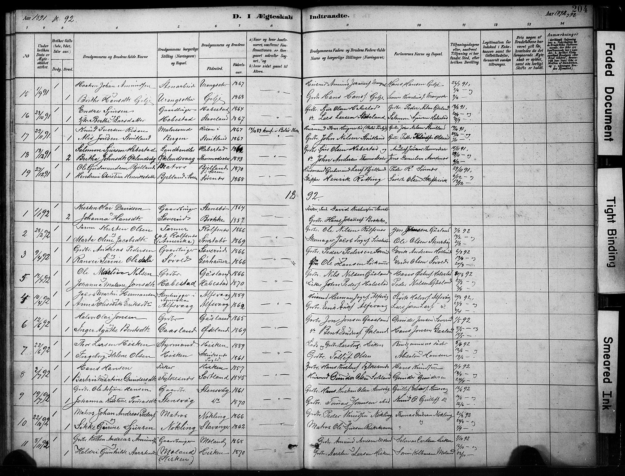 Finnås sokneprestembete, SAB/A-99925/H/Ha/Hab/Habb/L0003: Parish register (copy) no. B 3, 1882-1897, p. 204