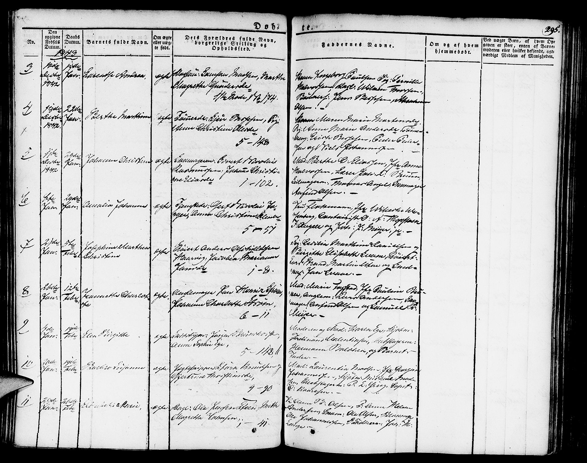 Nykirken Sokneprestembete, SAB/A-77101/H/Haa/L0012: Parish register (official) no. A 12, 1821-1844, p. 295