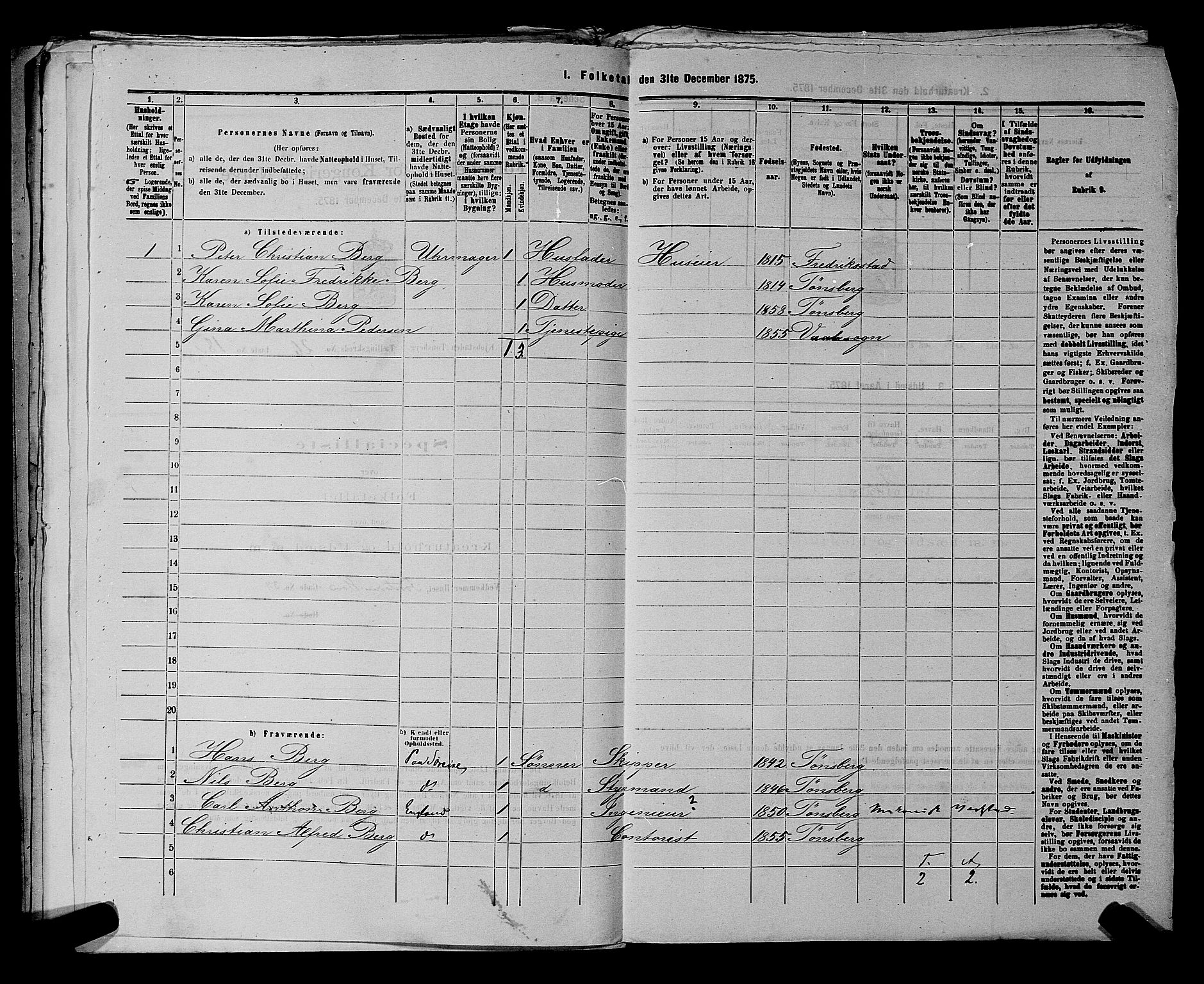 SAKO, 1875 census for 0705P Tønsberg, 1875, p. 858