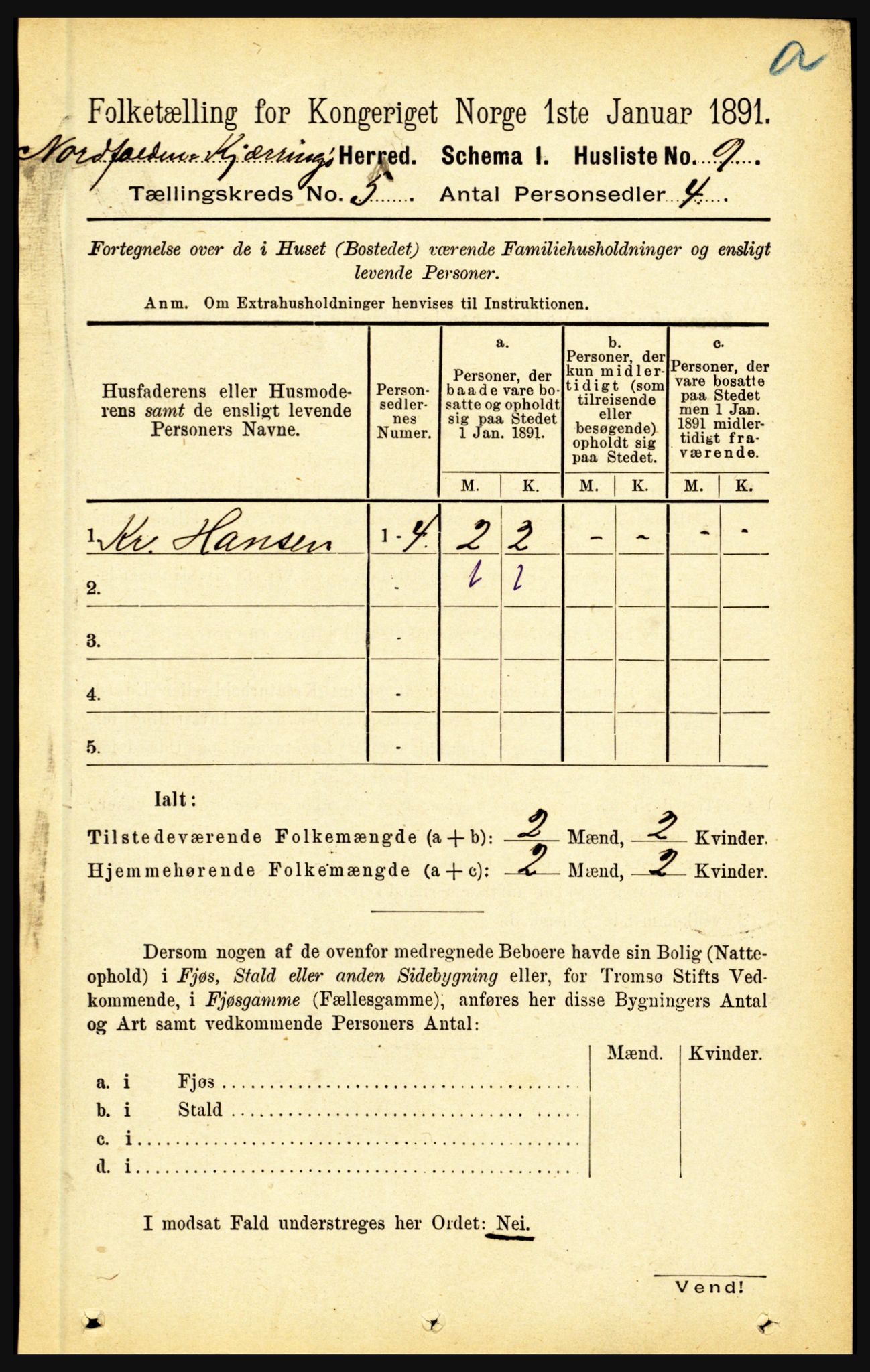 RA, 1891 census for 1846 Nordfold-Kjerringøy, 1891, p. 1135