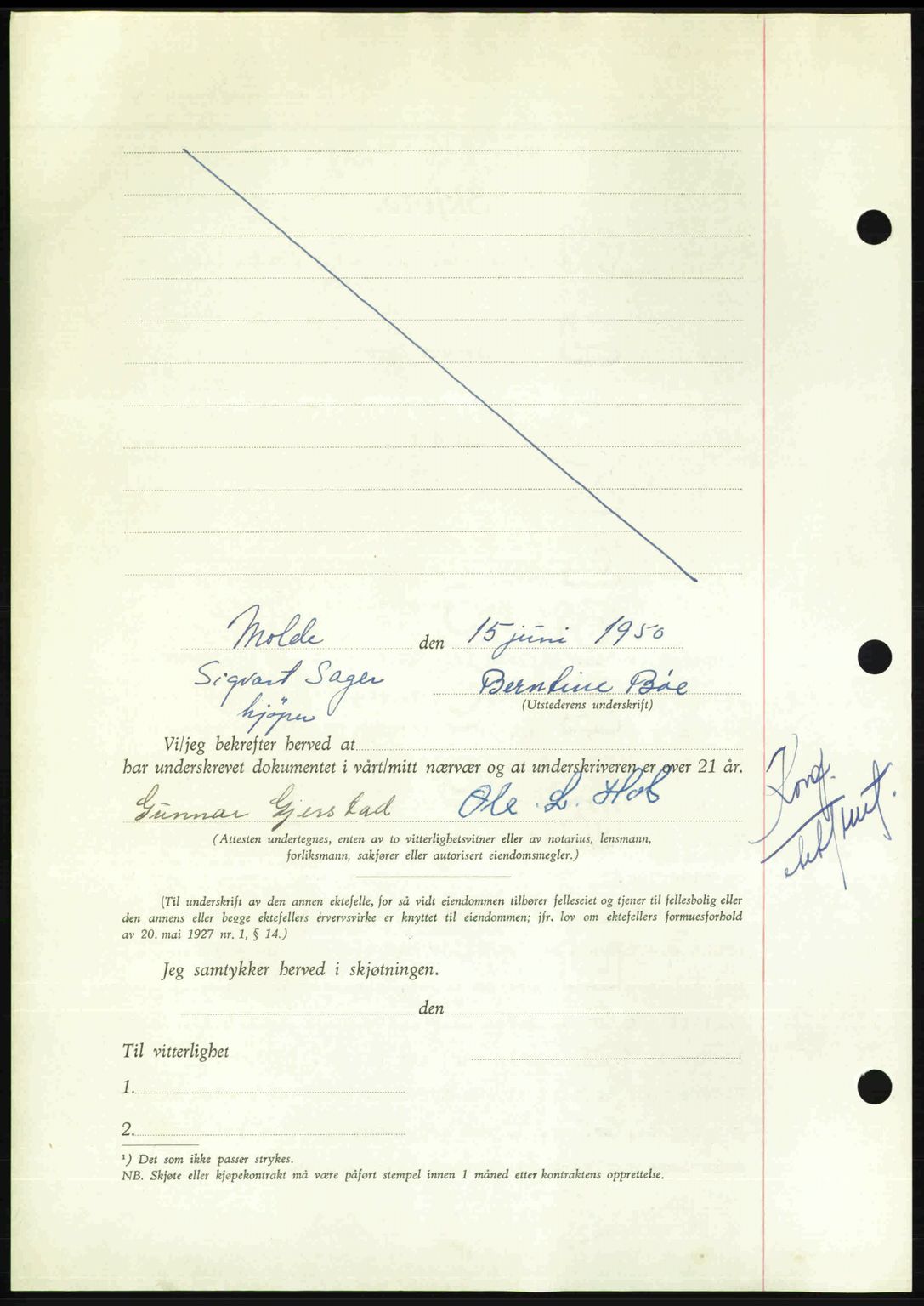 Nordmøre sorenskriveri, AV/SAT-A-4132/1/2/2Ca: Mortgage book no. A115, 1950-1950, Diary no: : 1909/1950