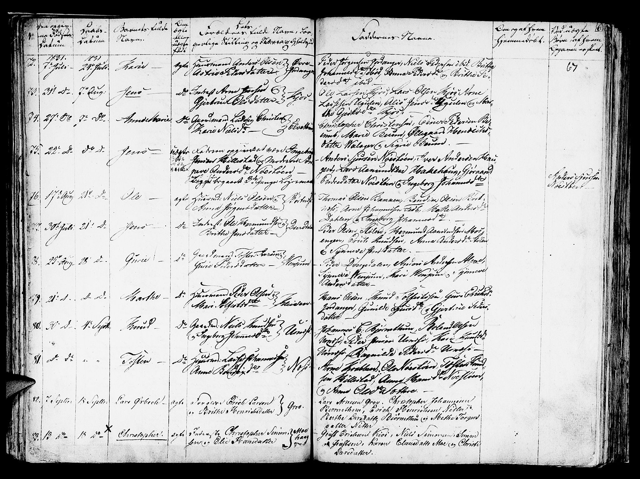 Hafslo sokneprestembete, AV/SAB-A-80301/H/Haa/Haaa/L0004: Parish register (official) no. A 4, 1821-1834, p. 67