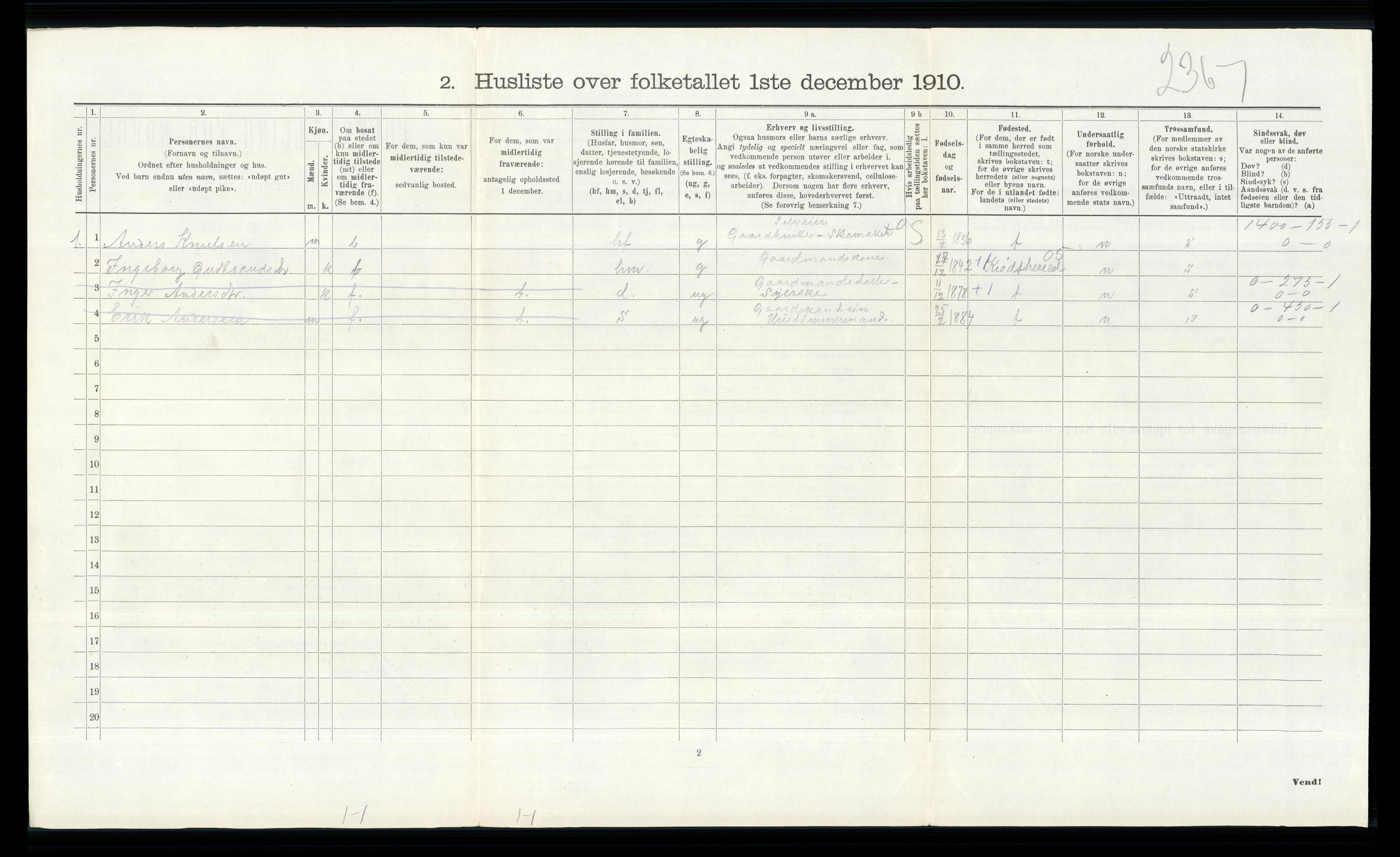 RA, 1910 census for Norderhov, 1910, p. 2813