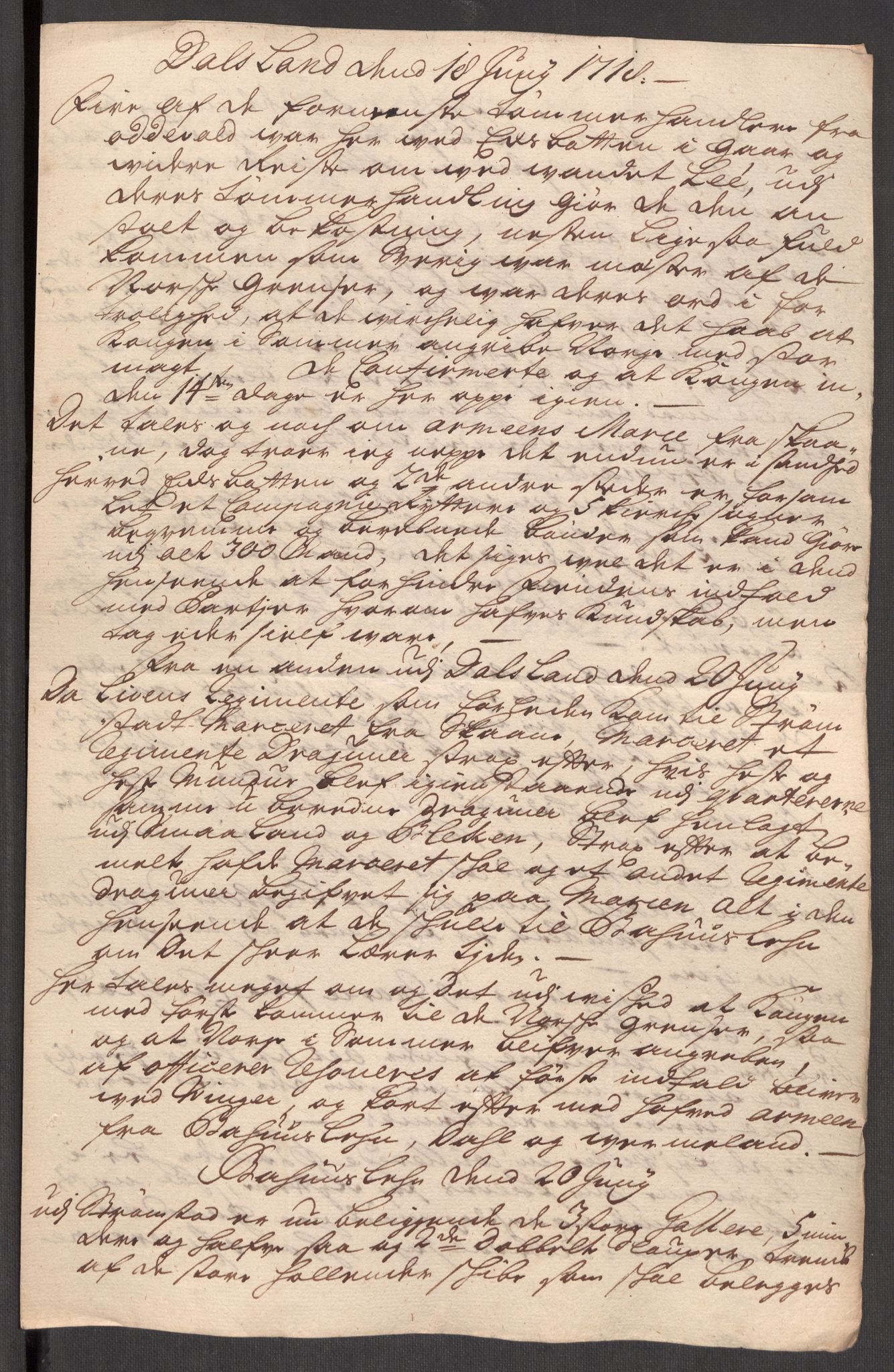 Kommanderende general (KG I) med Det norske krigsdirektorium, AV/RA-EA-5419/E/Eb/L0012: Kunnskap om fienden, kronologisk ordnet, 1718-1719, p. 29