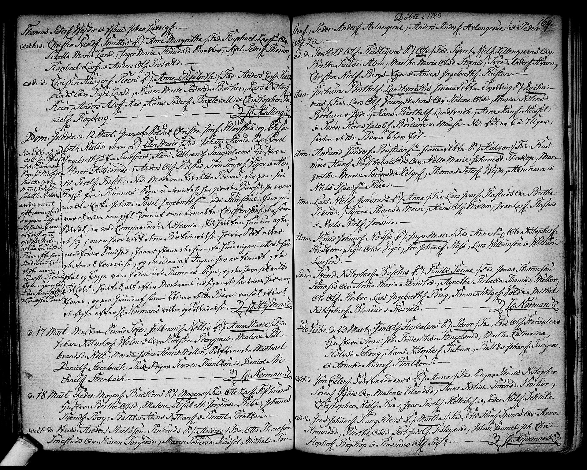 Kongsberg kirkebøker, SAKO/A-22/F/Fa/L0005: Parish register (official) no. I 5, 1769-1782, p. 169