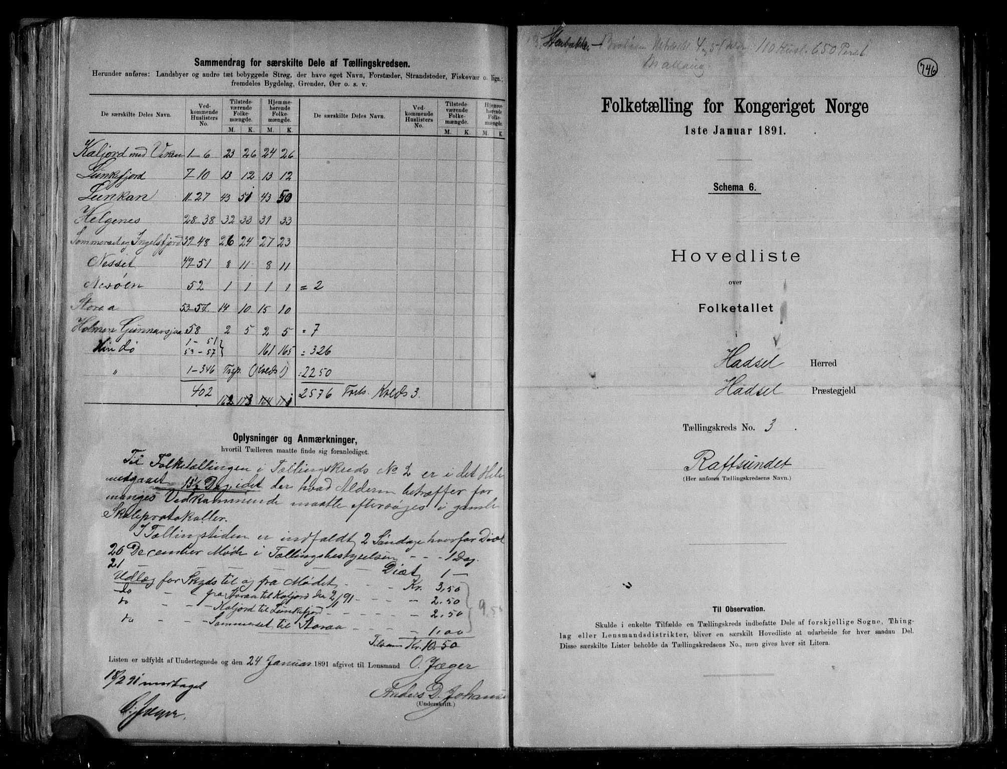 RA, 1891 census for 1866 Hadsel, 1891, p. 10