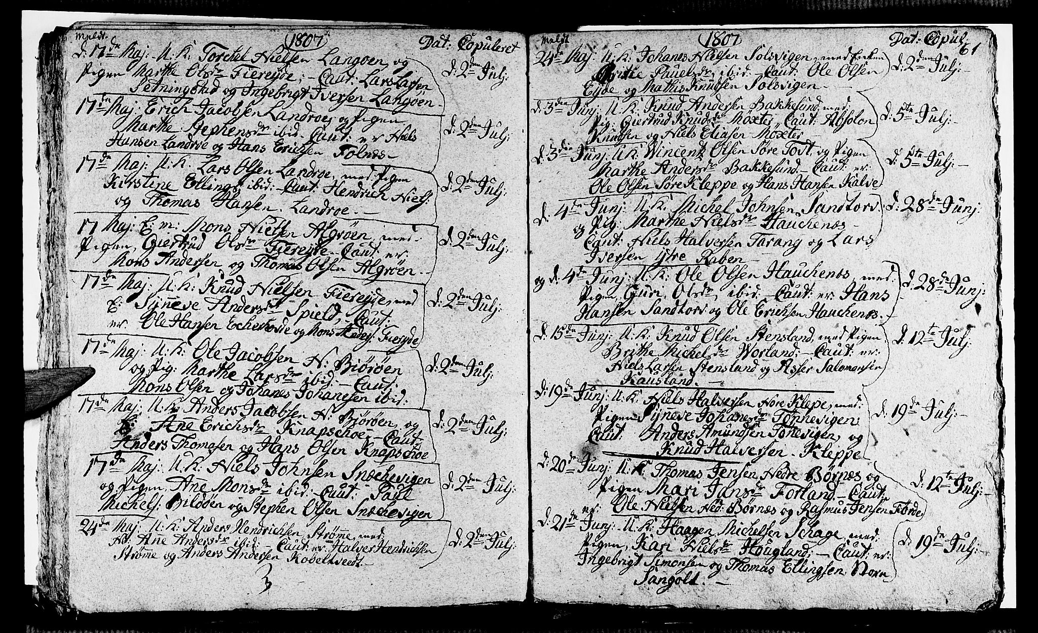 Sund sokneprestembete, AV/SAB-A-99930: Parish register (official) no. A 8, 1788-1815, p. 61