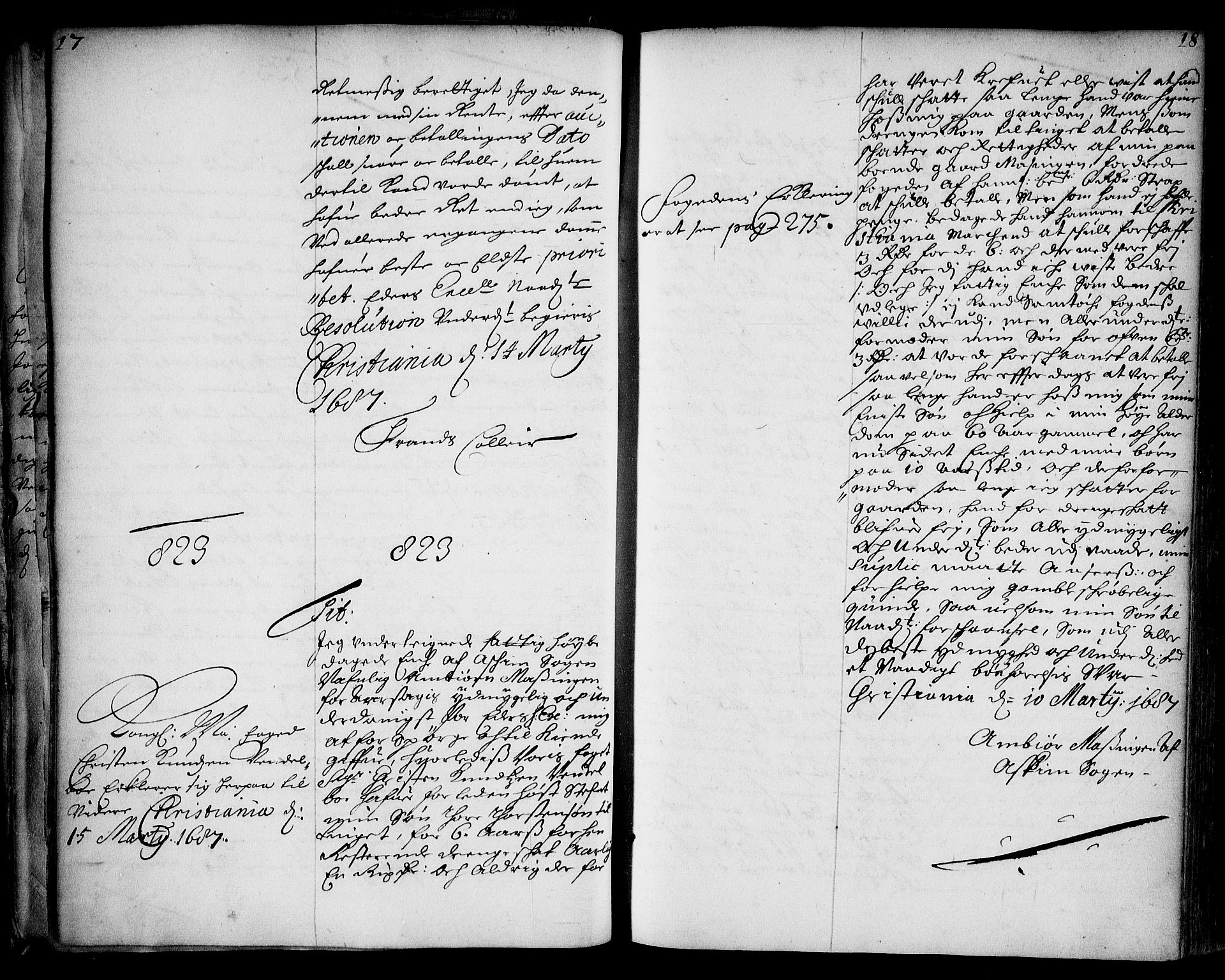 Stattholderembetet 1572-1771, AV/RA-EA-2870/Ae/L0004: Supplikasjons- og resolusjonsprotokoll, 1687, p. 17b-18a