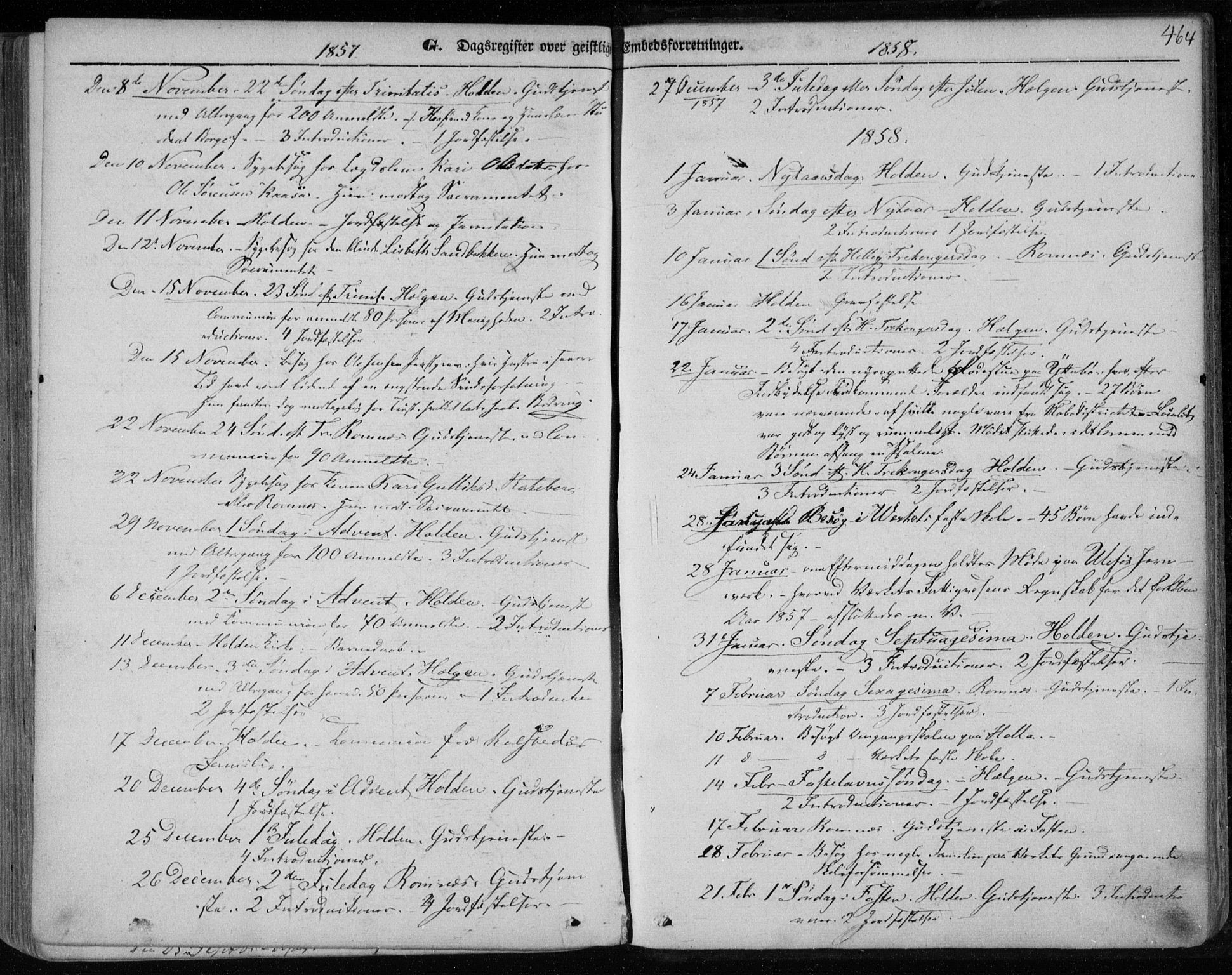 Holla kirkebøker, AV/SAKO-A-272/F/Fa/L0005: Parish register (official) no. 5, 1849-1860, p. 464