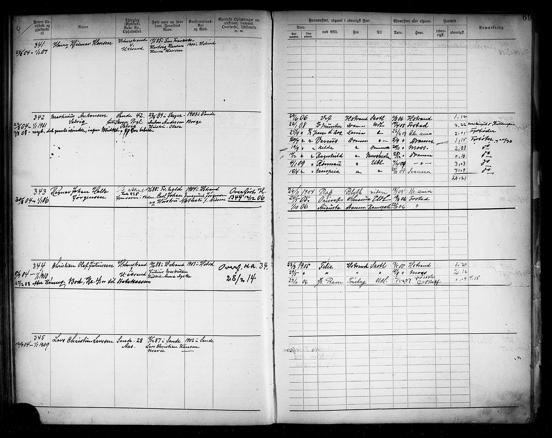 Holmestrand innrulleringskontor, SAKO/A-1151/F/Fb/L0004: Annotasjonsrulle, 1894-1911, p. 72