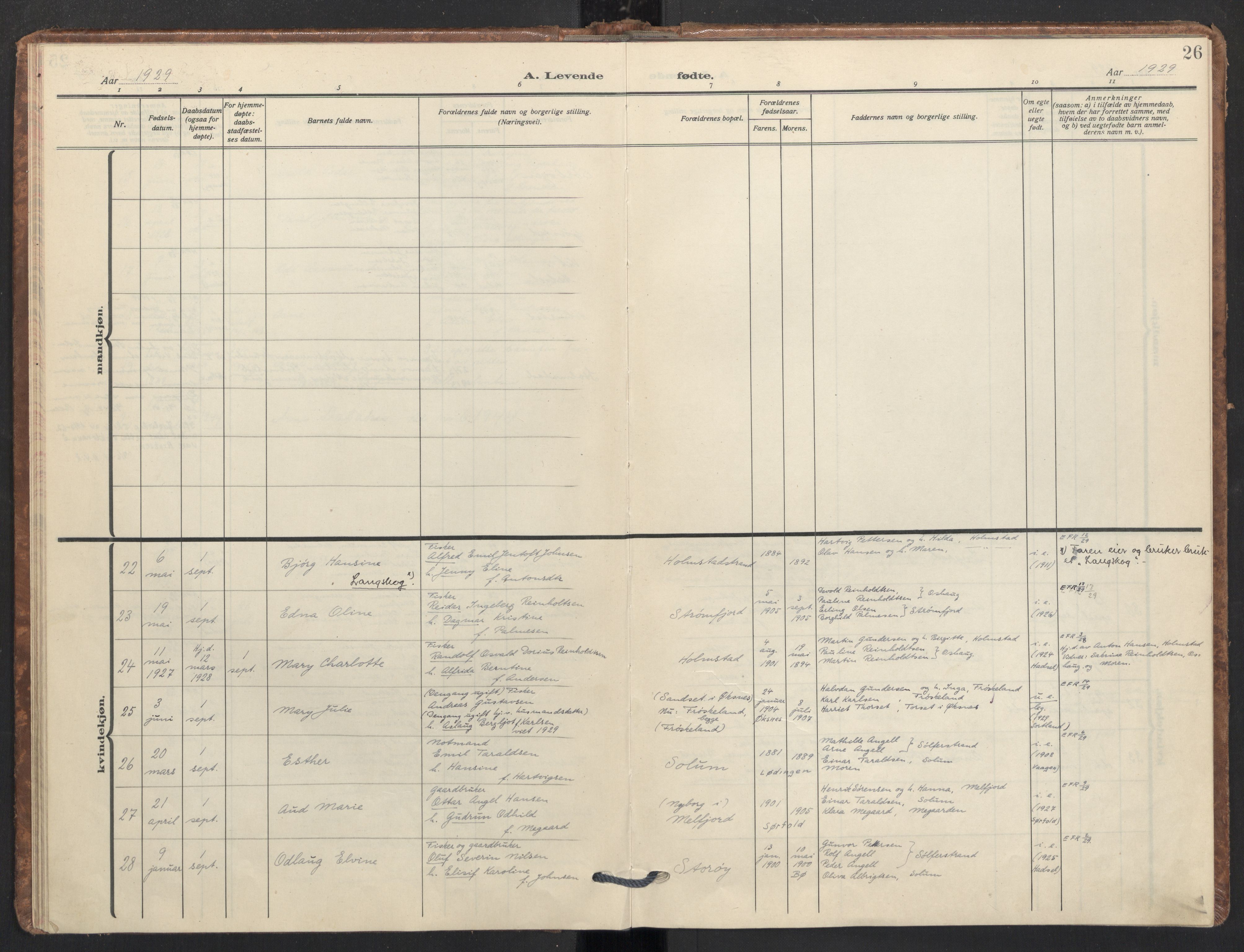 Ministerialprotokoller, klokkerbøker og fødselsregistre - Nordland, AV/SAT-A-1459/890/L1289: Parish register (official) no. 890A04, 1925-1939, p. 26