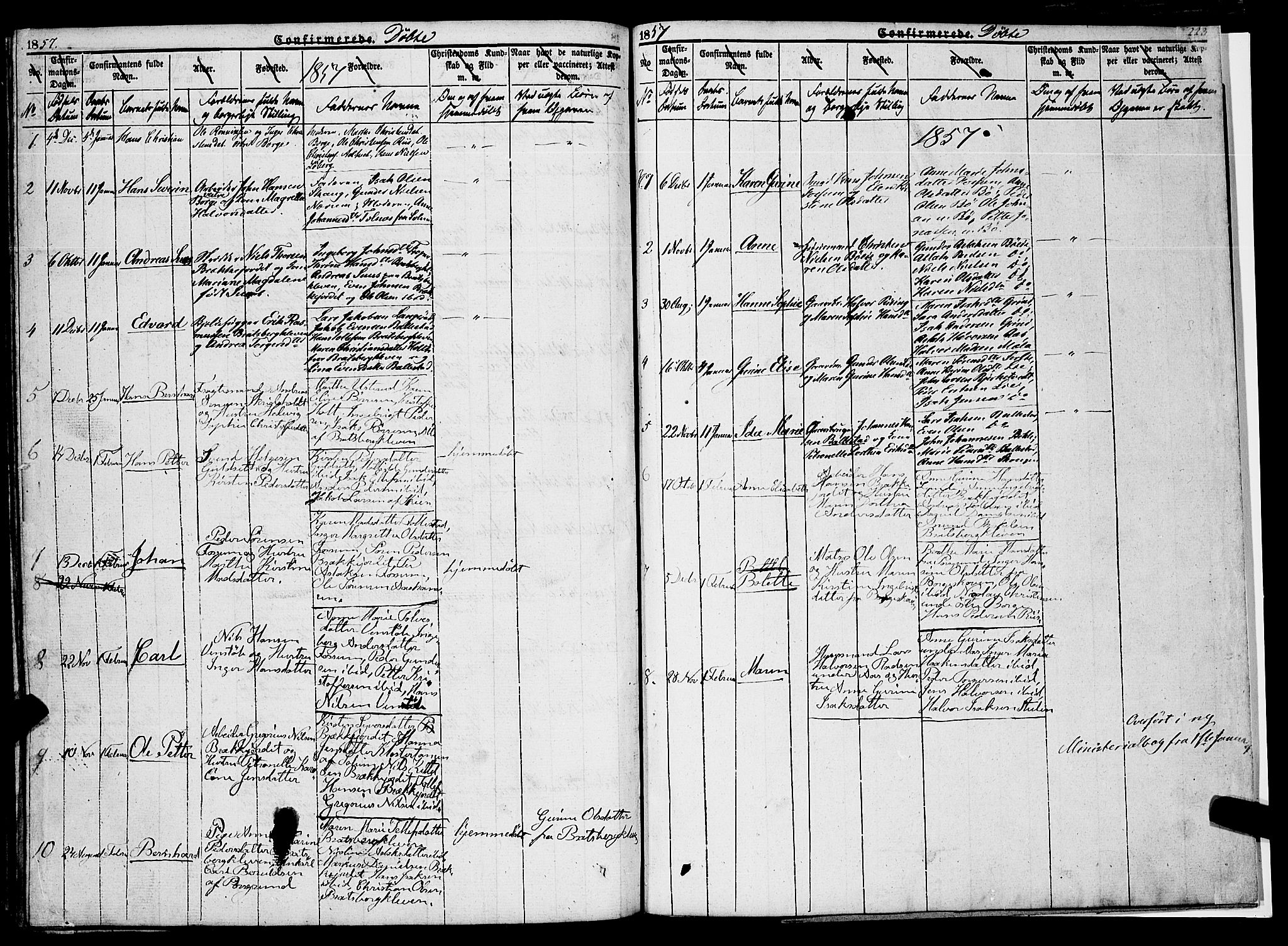 Gjerpen kirkebøker, AV/SAKO-A-265/F/Fa/L0007a: Parish register (official) no. I 7A, 1834-1857, p. 223