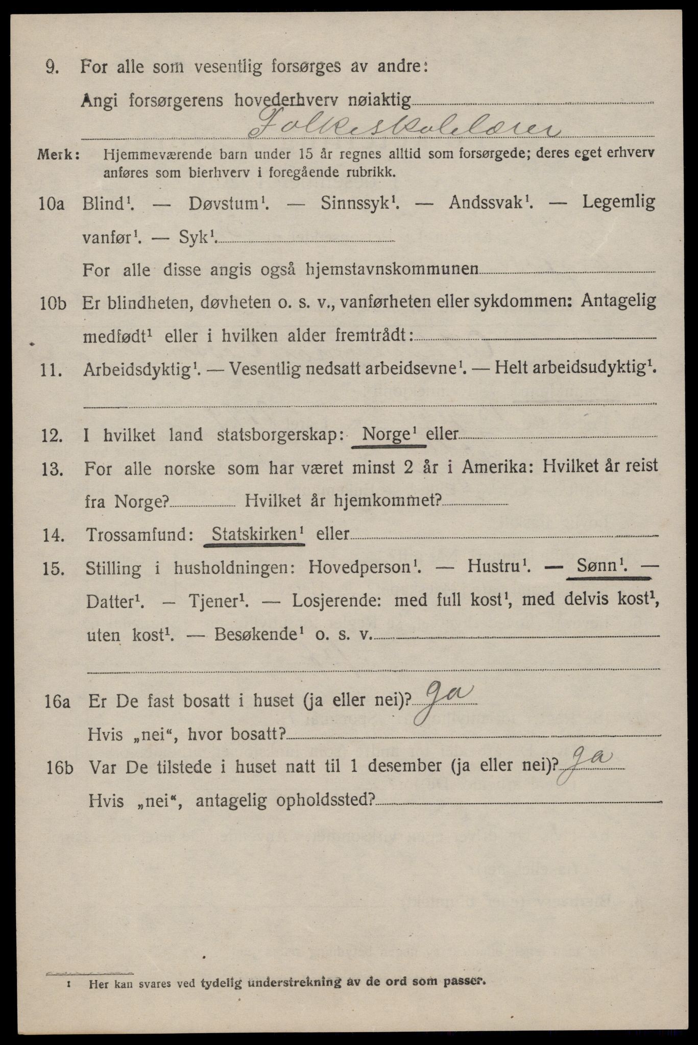 SAST, 1920 census for Eigersund, 1920, p. 5818