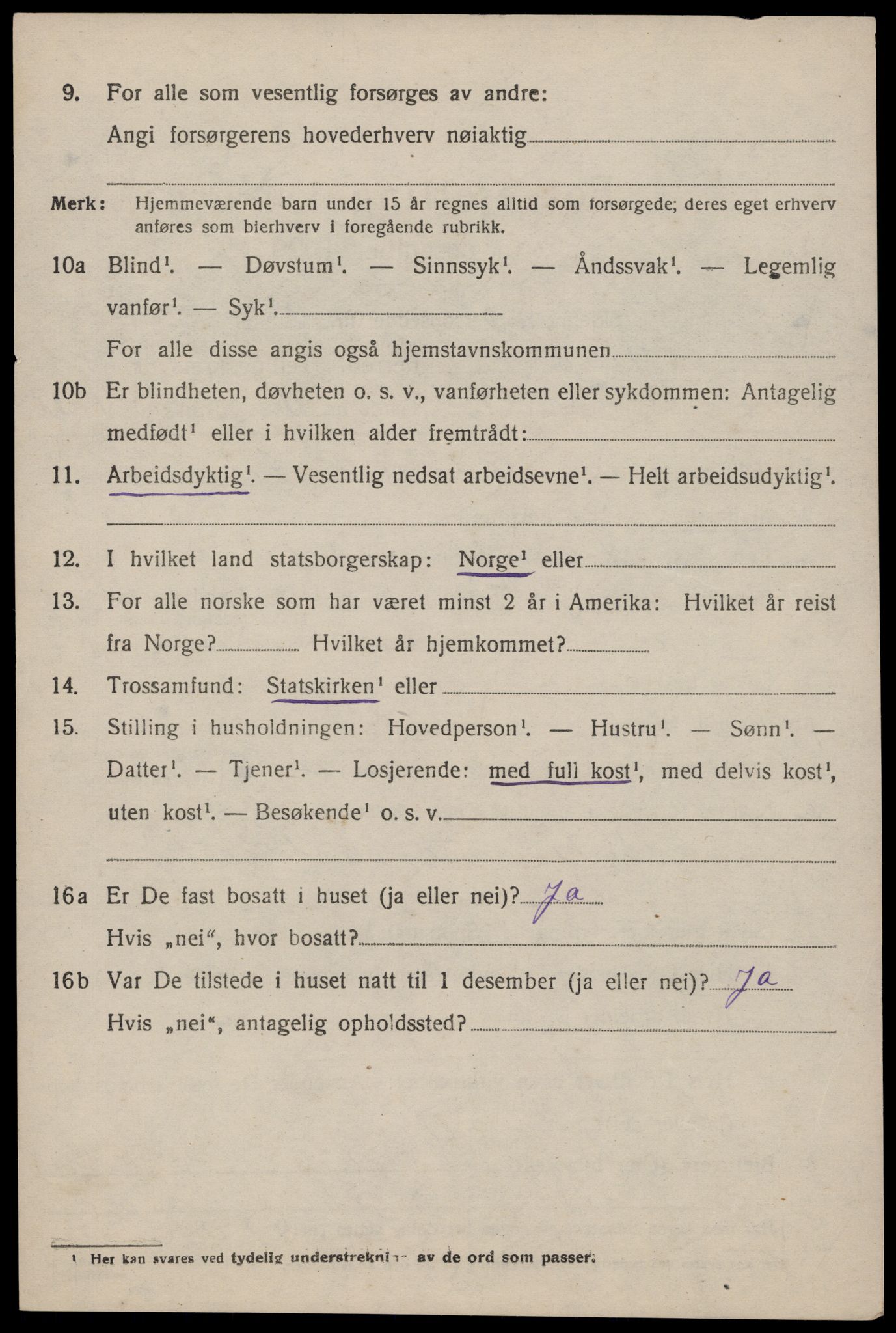 SAST, 1920 census for Jelsa, 1920, p. 957