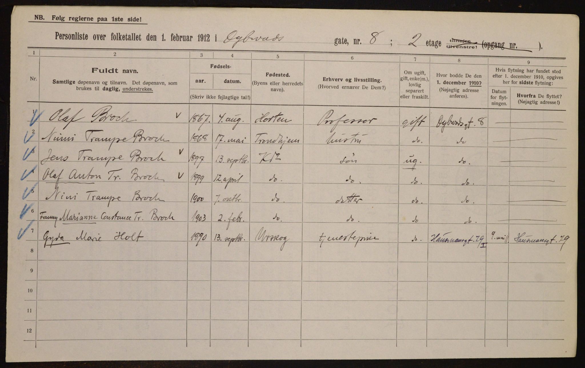 OBA, Municipal Census 1912 for Kristiania, 1912, p. 17469