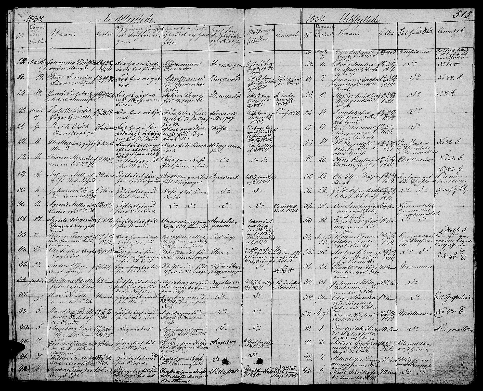 Ringsaker prestekontor, AV/SAH-PREST-014/L/La/L0004: Parish register (copy) no. 4, 1827-1838, p. 515