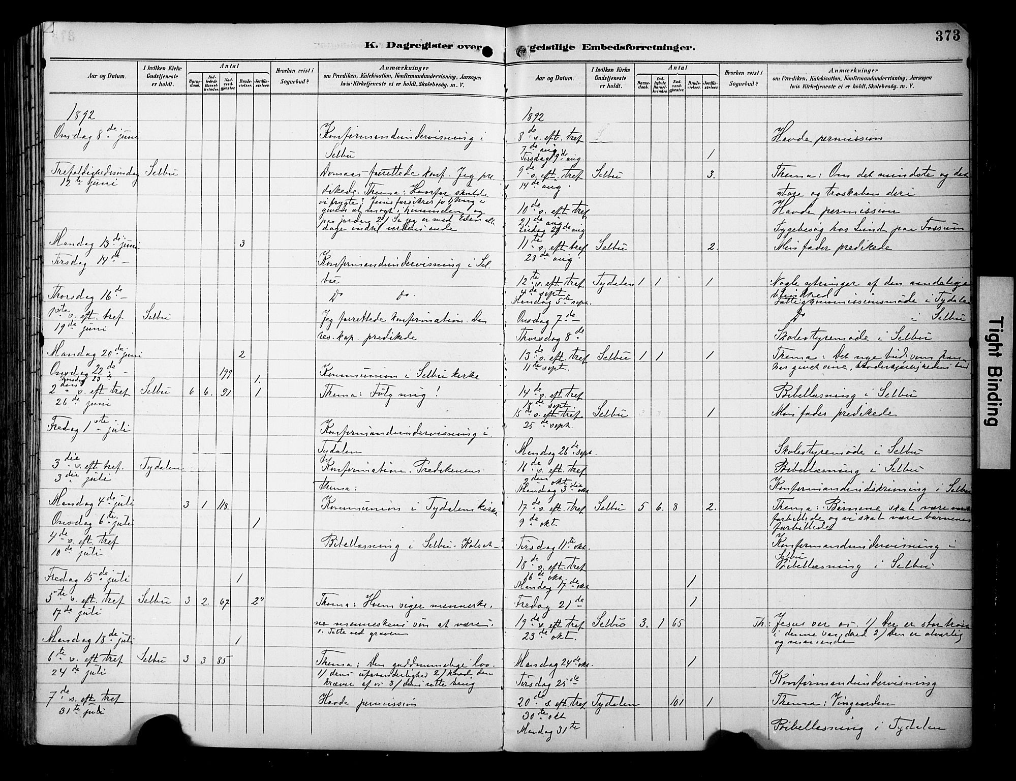 Ministerialprotokoller, klokkerbøker og fødselsregistre - Sør-Trøndelag, SAT/A-1456/695/L1149: Parish register (official) no. 695A09, 1891-1902, p. 373