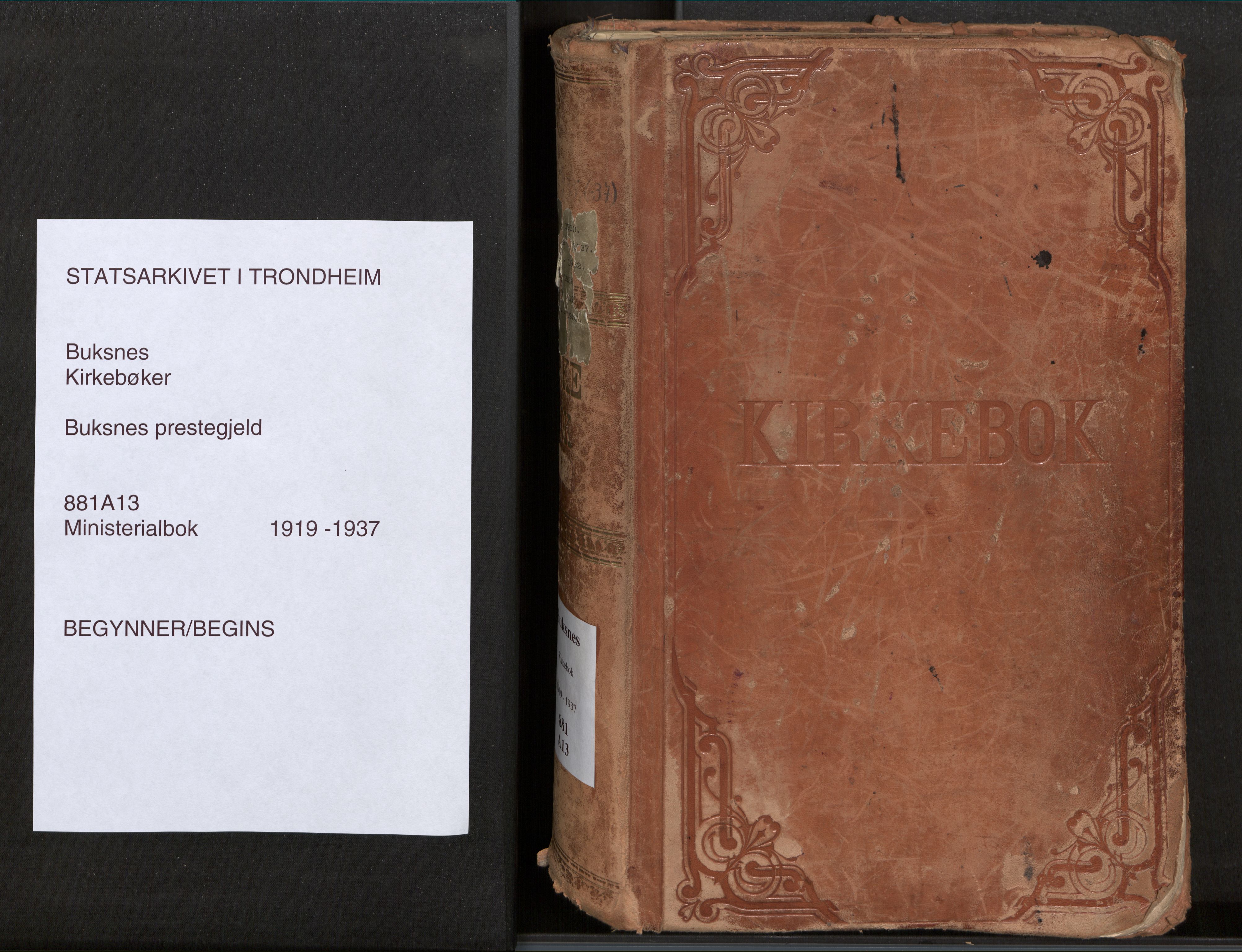 Ministerialprotokoller, klokkerbøker og fødselsregistre - Nordland, SAT/A-1459/881/L1160: Parish register (official) no. 881A13, 1919-1937