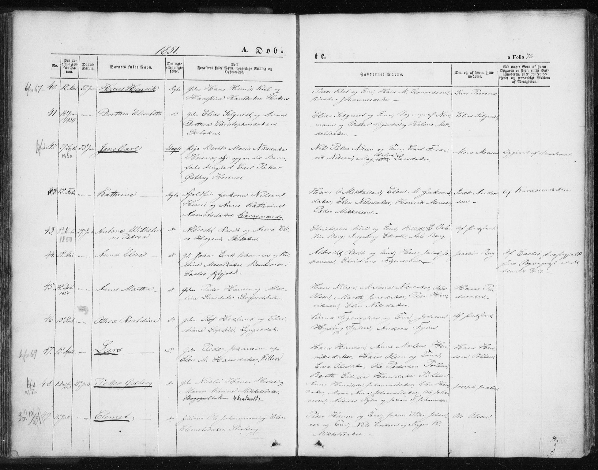 Lyngen sokneprestembete, SATØ/S-1289/H/He/Hea/L0004kirke: Parish register (official) no. 4, 1839-1858, p. 76