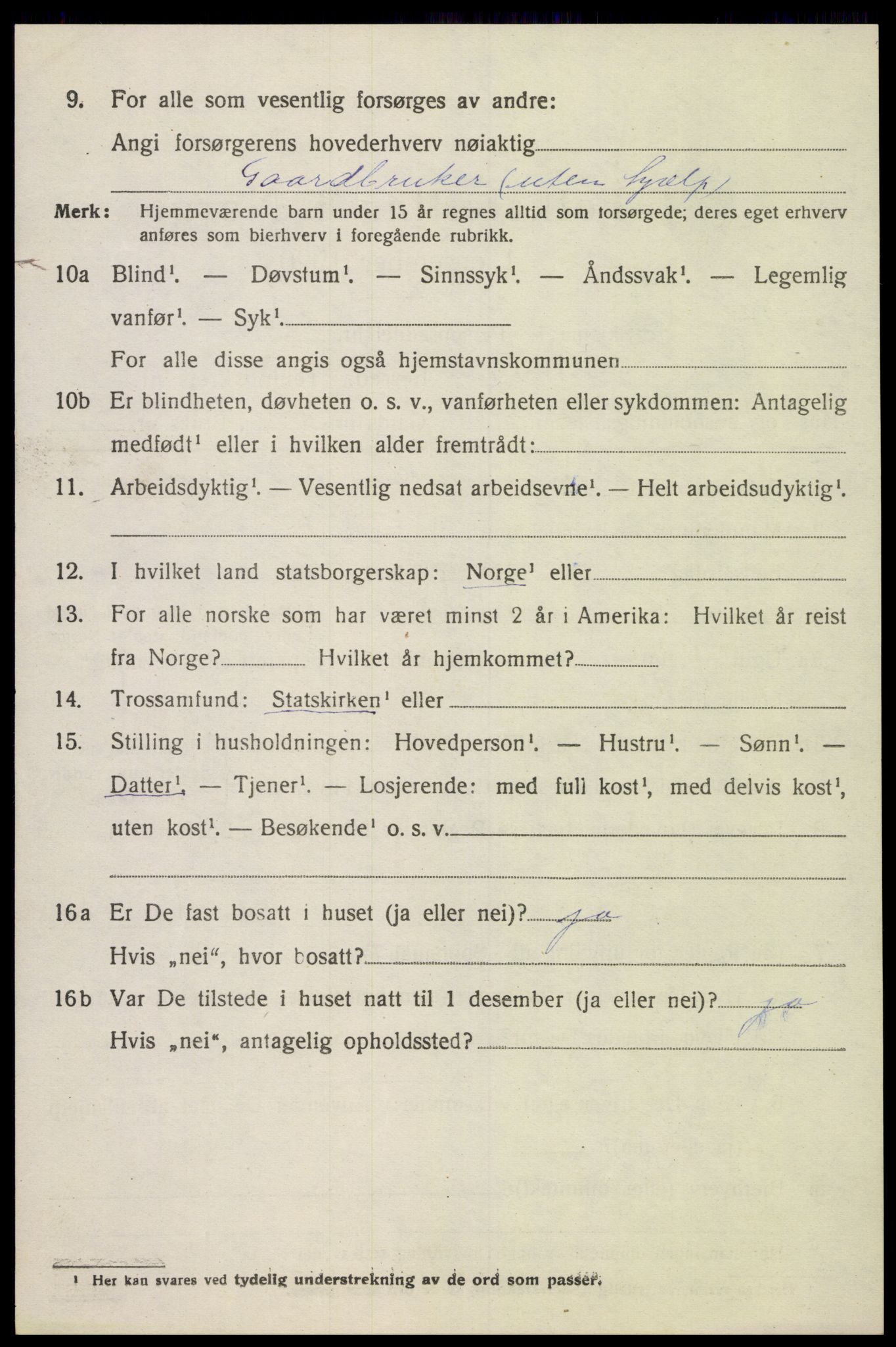SAK, 1920 census for Grindheim, 1920, p. 408