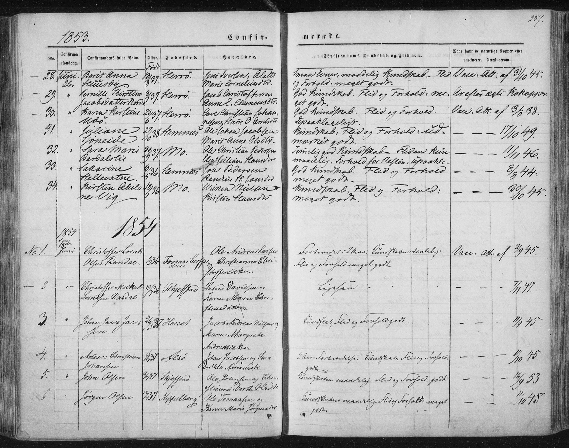 Ministerialprotokoller, klokkerbøker og fødselsregistre - Nordland, AV/SAT-A-1459/838/L0549: Parish register (official) no. 838A07, 1840-1854, p. 257