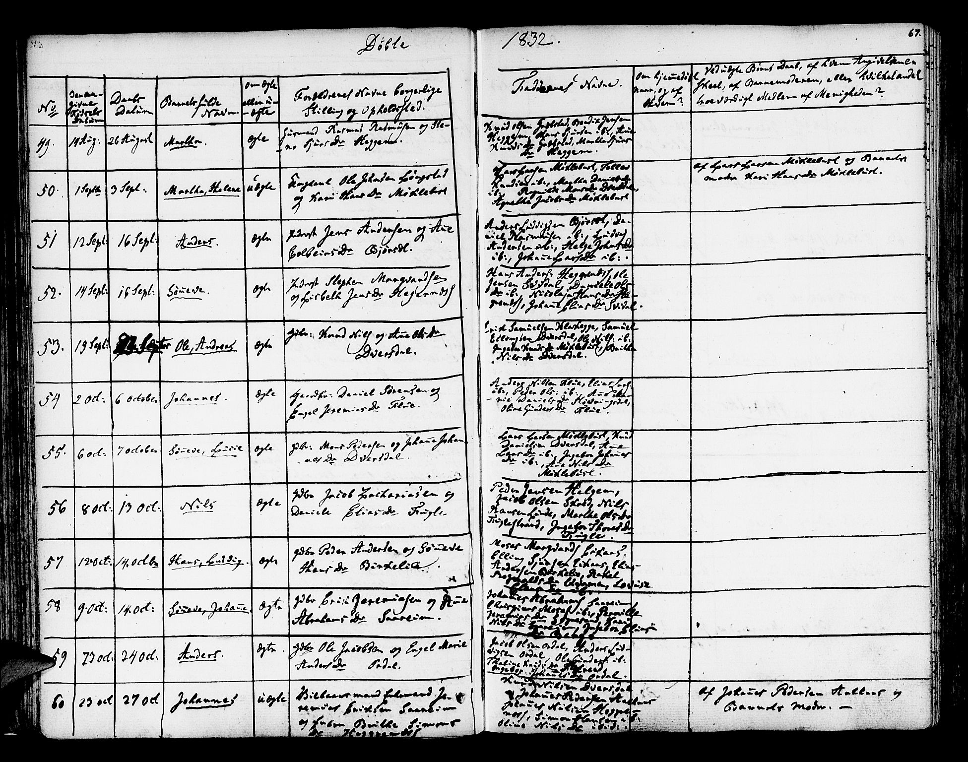 Jølster sokneprestembete, AV/SAB-A-80701/H/Haa/Haaa/L0008: Parish register (official) no. A 8, 1821-1833, p. 67