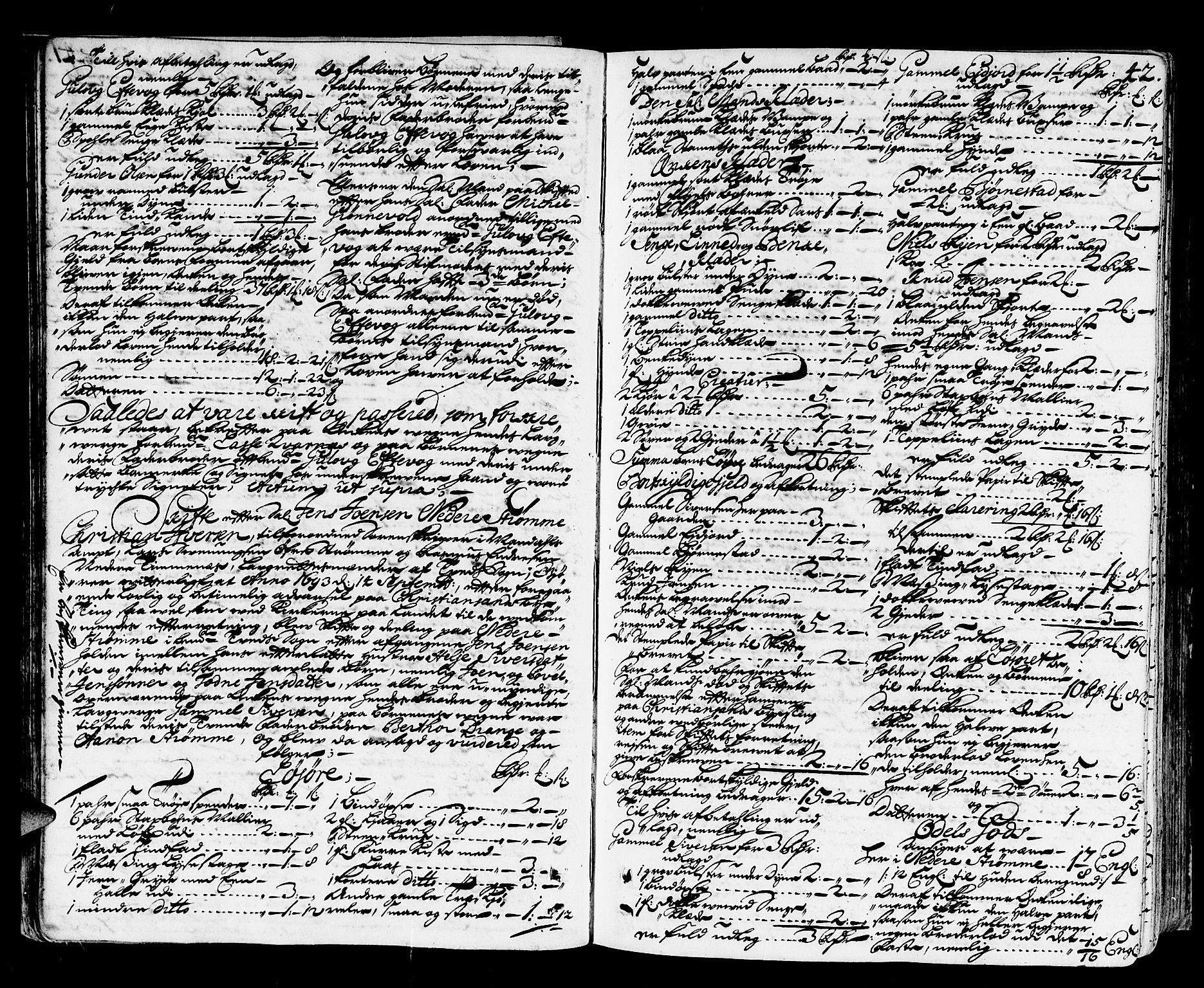 Mandal sorenskriveri, SAK/1221-0005/001/H/Hc/L0008: Skifteprotokoll med register, original i eske nr 4a, 1693-1702, p. 41b-42a