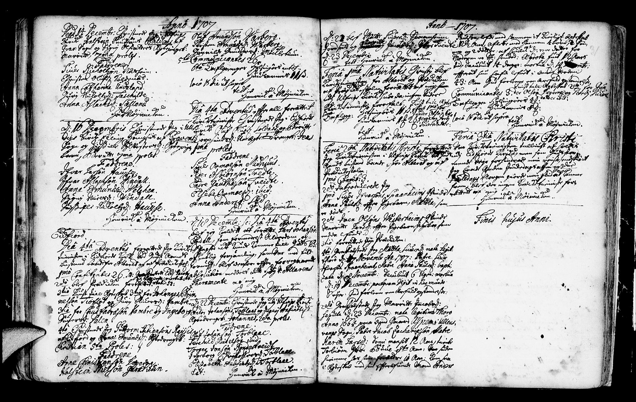 Ulvik sokneprestembete, SAB/A-78801/H/Haa: Parish register (official) no.  A 3, 1706-1715, p. 31