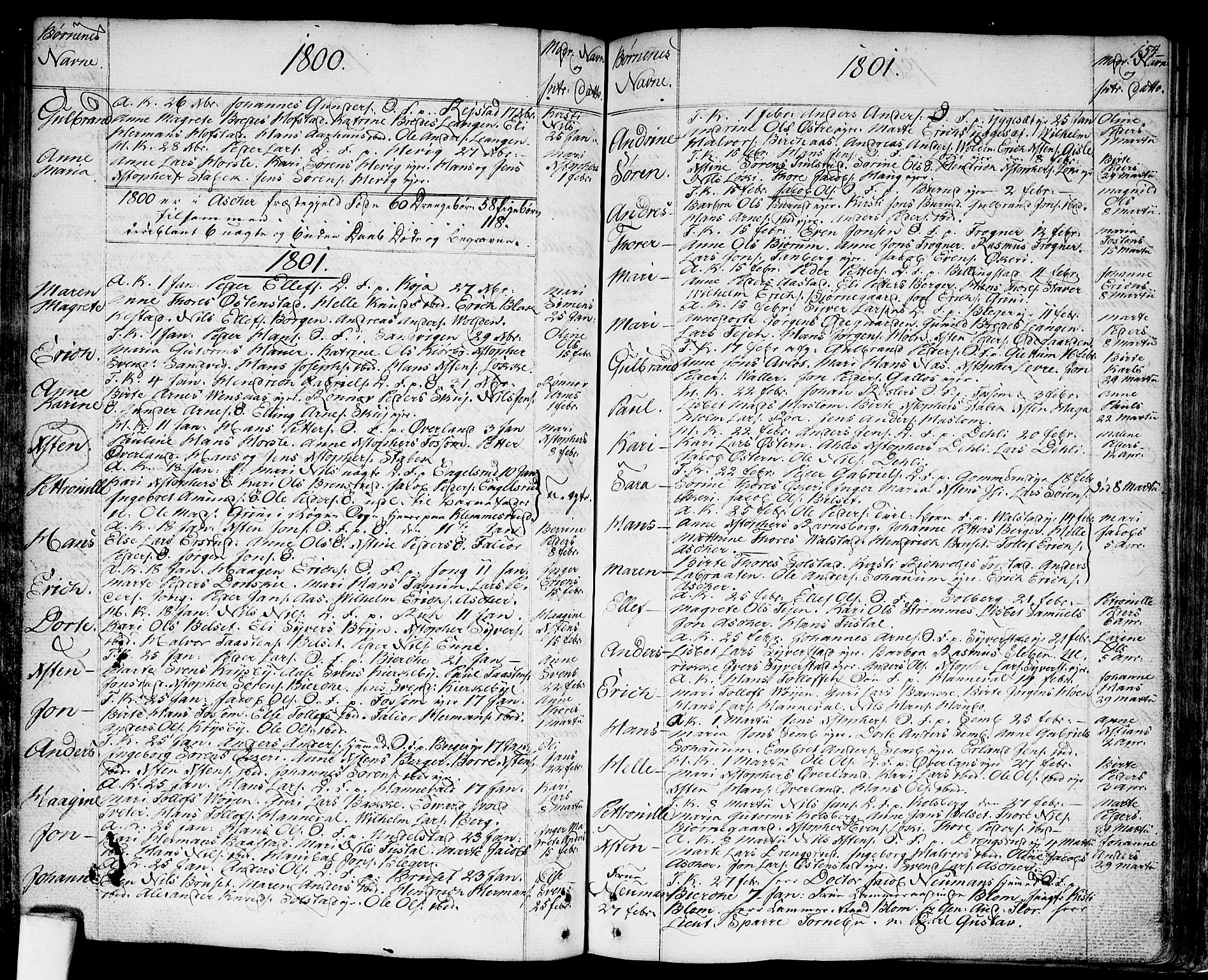 Asker prestekontor Kirkebøker, AV/SAO-A-10256a/F/Fa/L0003: Parish register (official) no. I 3, 1767-1807, p. 154