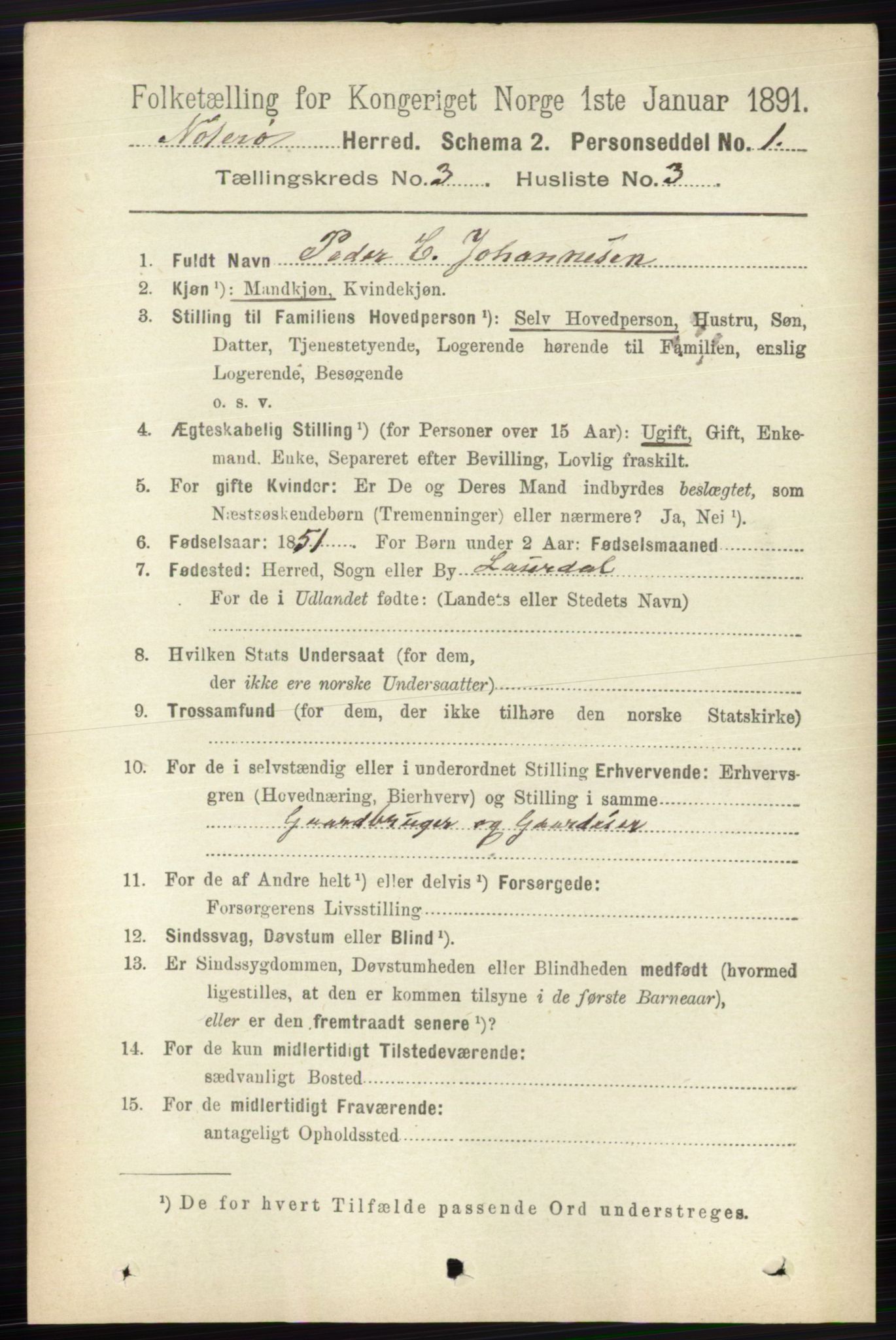 RA, 1891 census for 0722 Nøtterøy, 1891, p. 1553