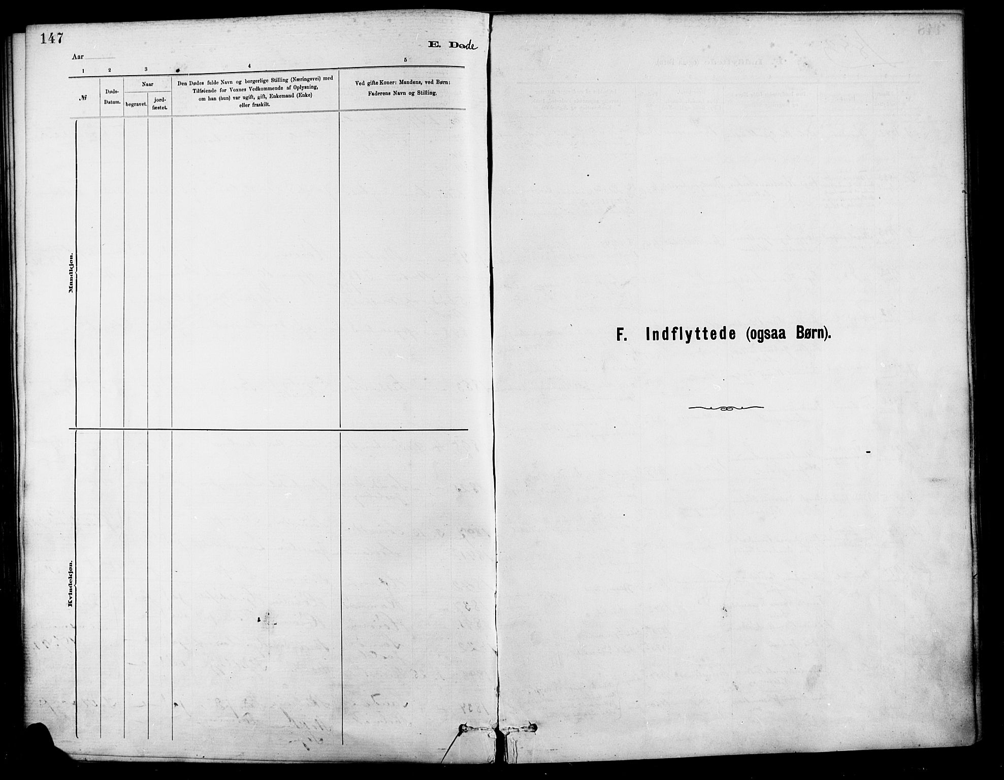 Barbu sokneprestkontor, AV/SAK-1111-0003/F/Fa/L0003: Parish register (official) no. A 3, 1883-1898, p. 147