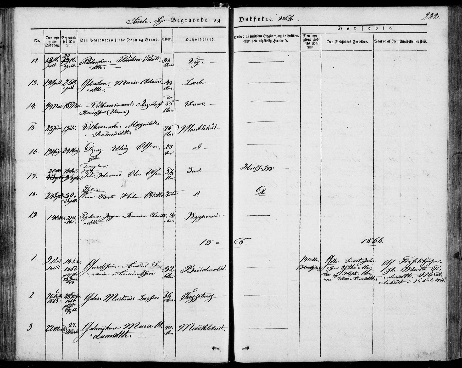 Ministerialprotokoller, klokkerbøker og fødselsregistre - Møre og Romsdal, SAT/A-1454/502/L0023: Parish register (official) no. 502A01, 1844-1873, p. 222