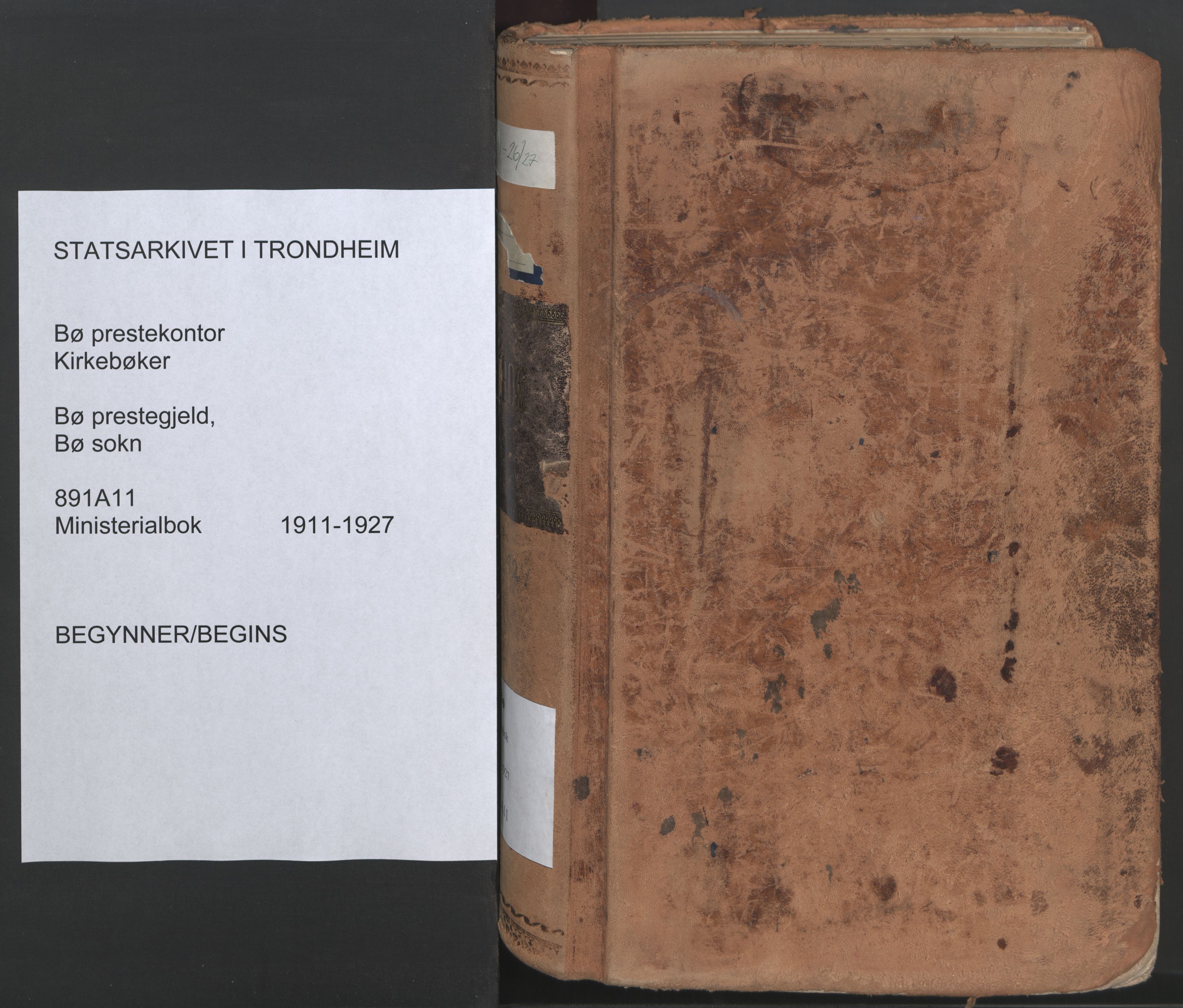 Ministerialprotokoller, klokkerbøker og fødselsregistre - Nordland, SAT/A-1459/891/L1306: Parish register (official) no. 891A11, 1911-1927