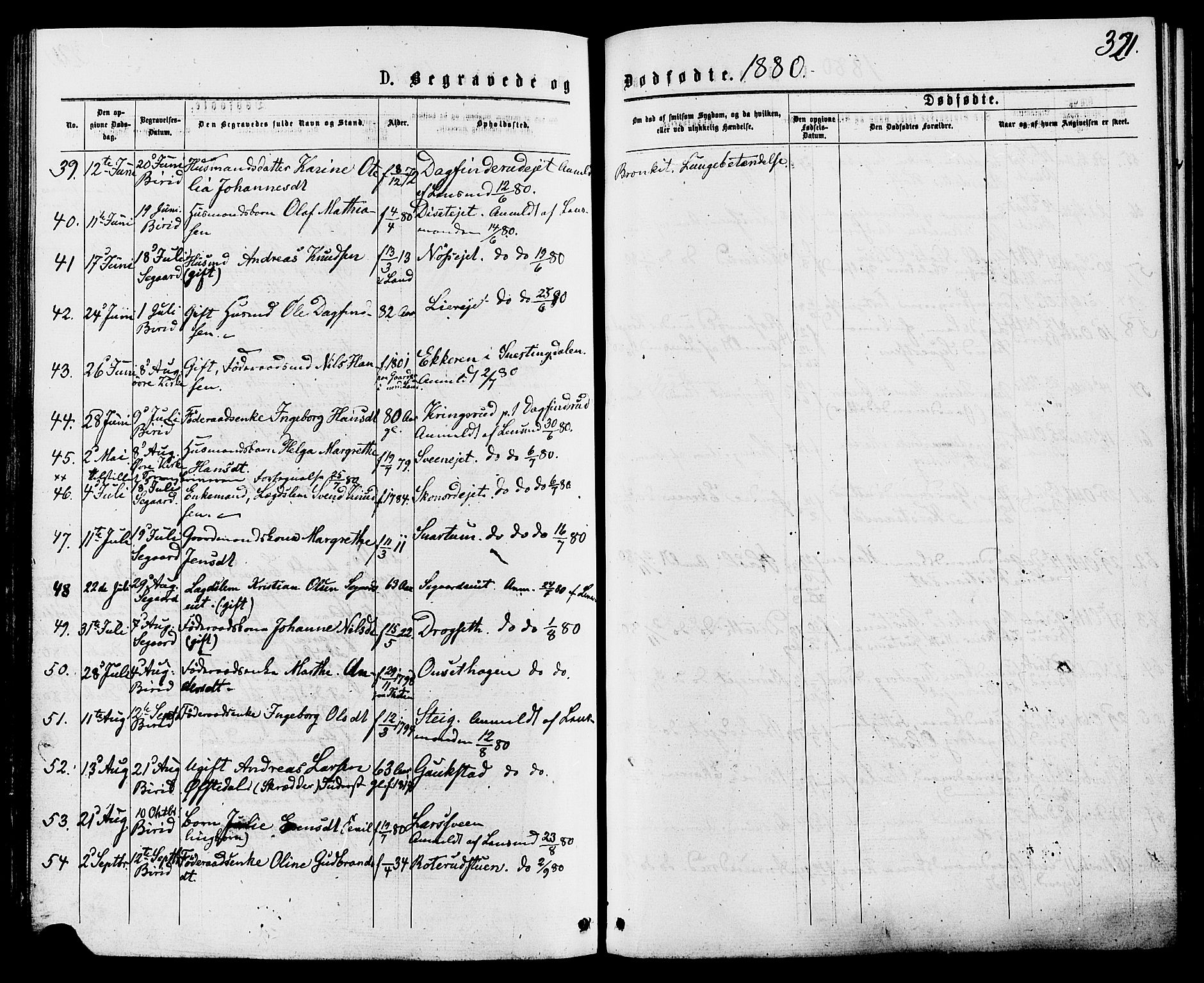 Biri prestekontor, AV/SAH-PREST-096/H/Ha/Haa/L0006: Parish register (official) no. 6, 1877-1886, p. 321