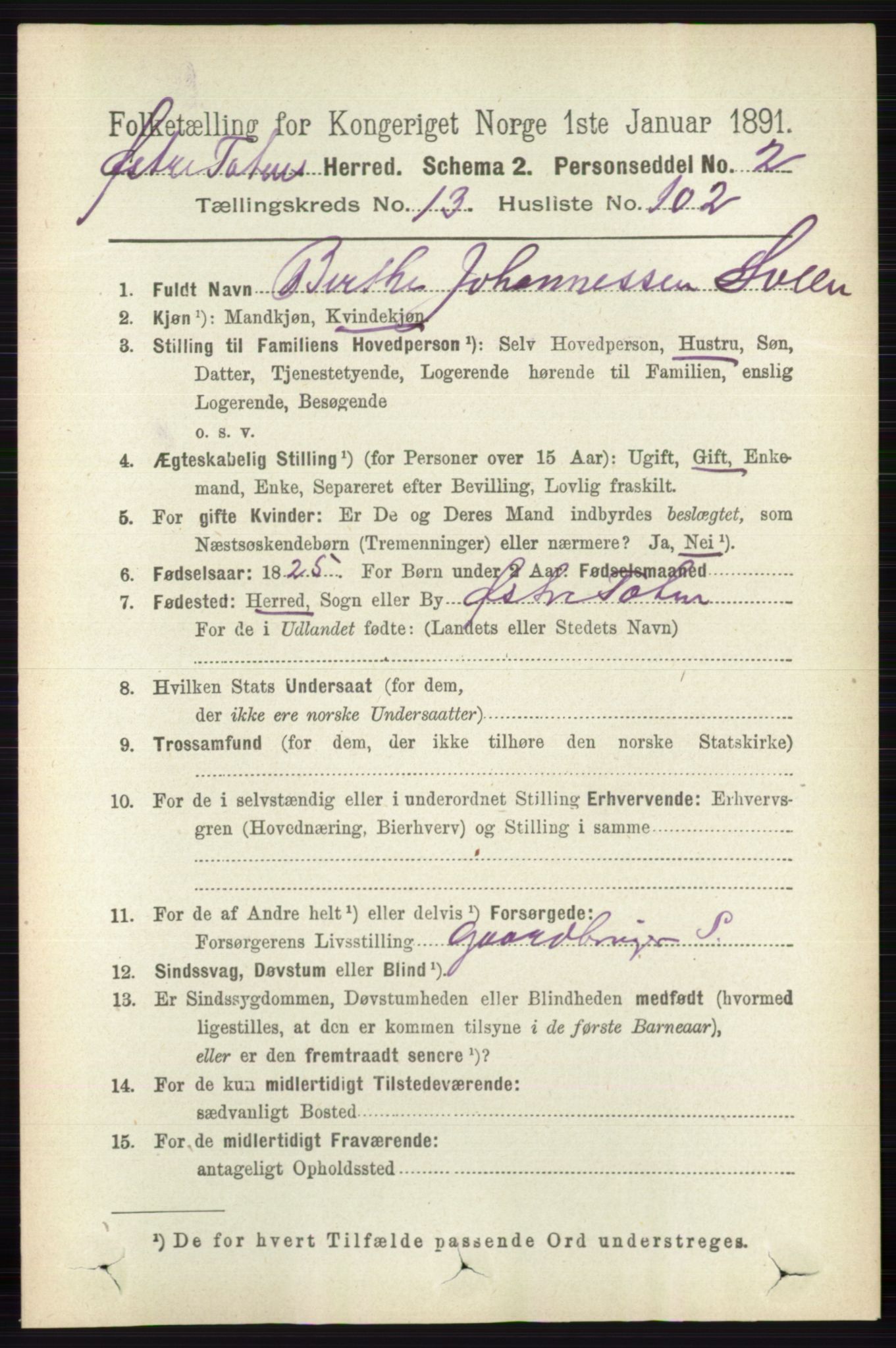 RA, 1891 census for 0528 Østre Toten, 1891, p. 8955