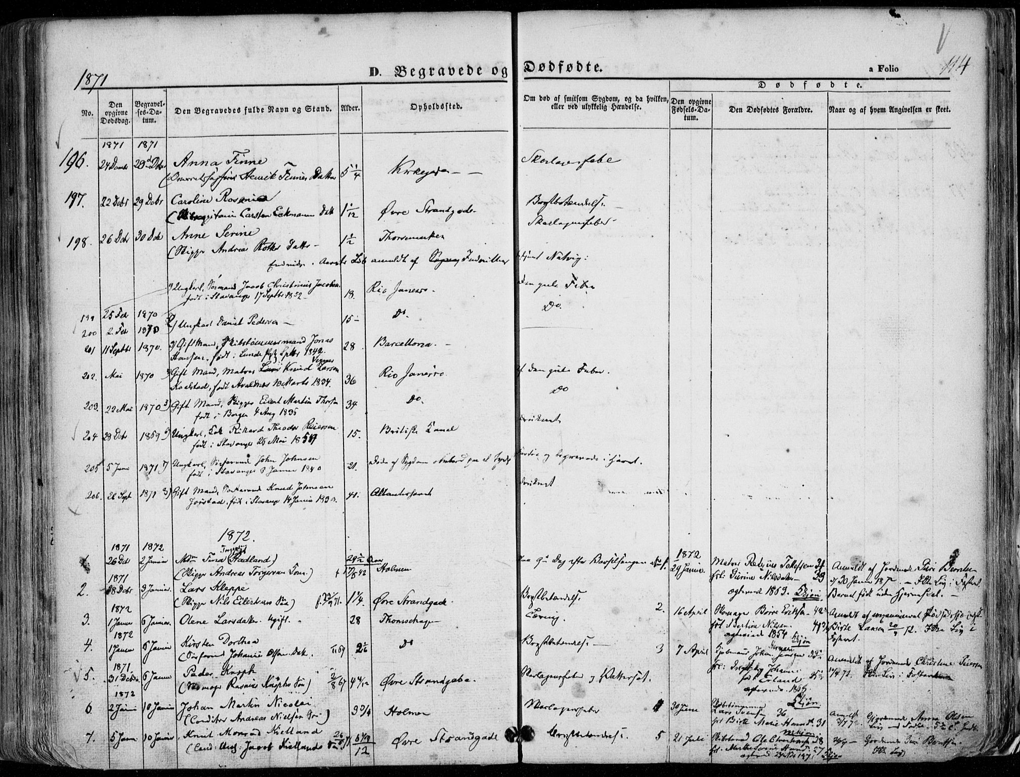 Domkirken sokneprestkontor, SAST/A-101812/001/30/30BA/L0020: Parish register (official) no. A 19, 1858-1877, p. 114